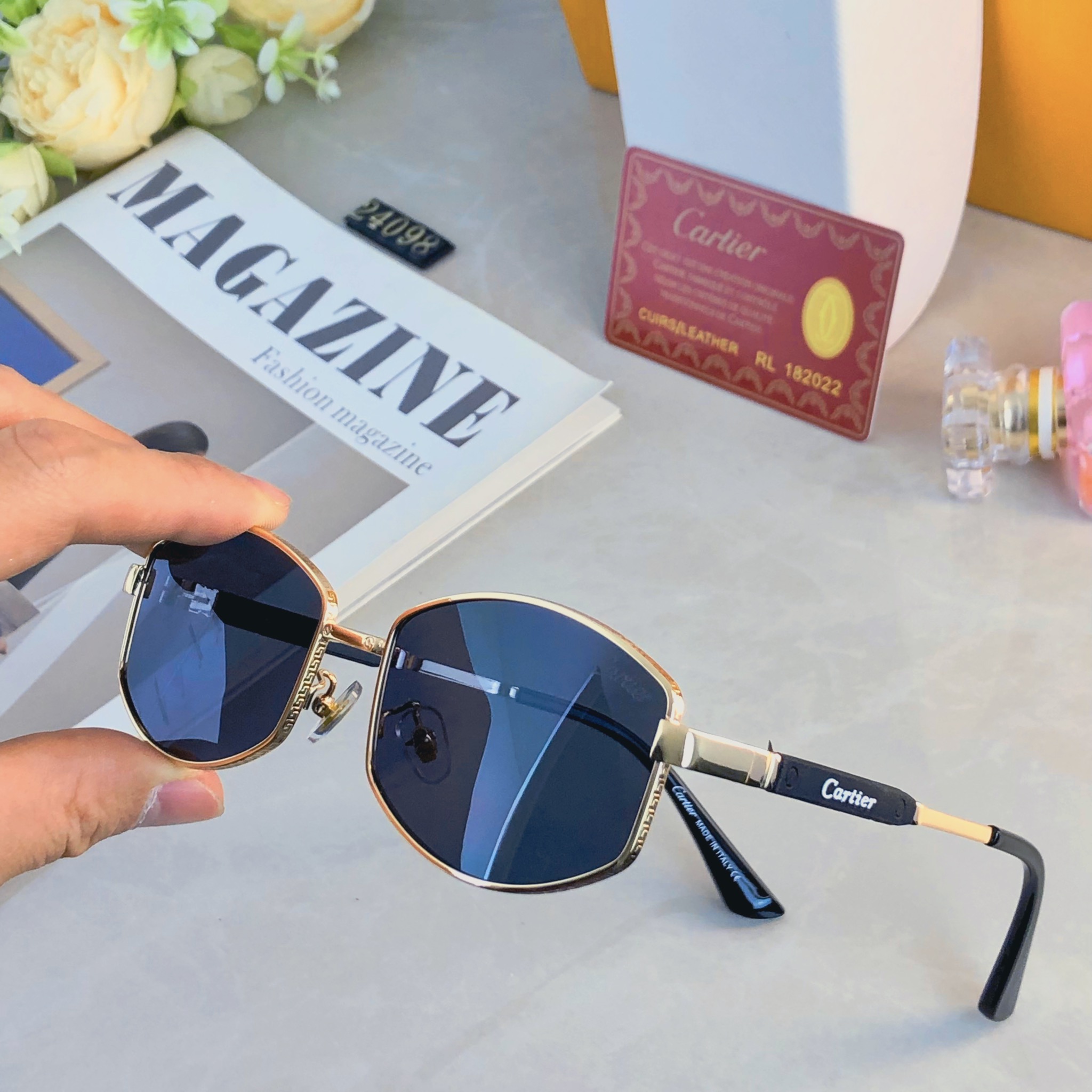 🔥🔥范丞丞同款情侣复古老钱风金属多边形墨镜高级感凹造型太阳眼镜