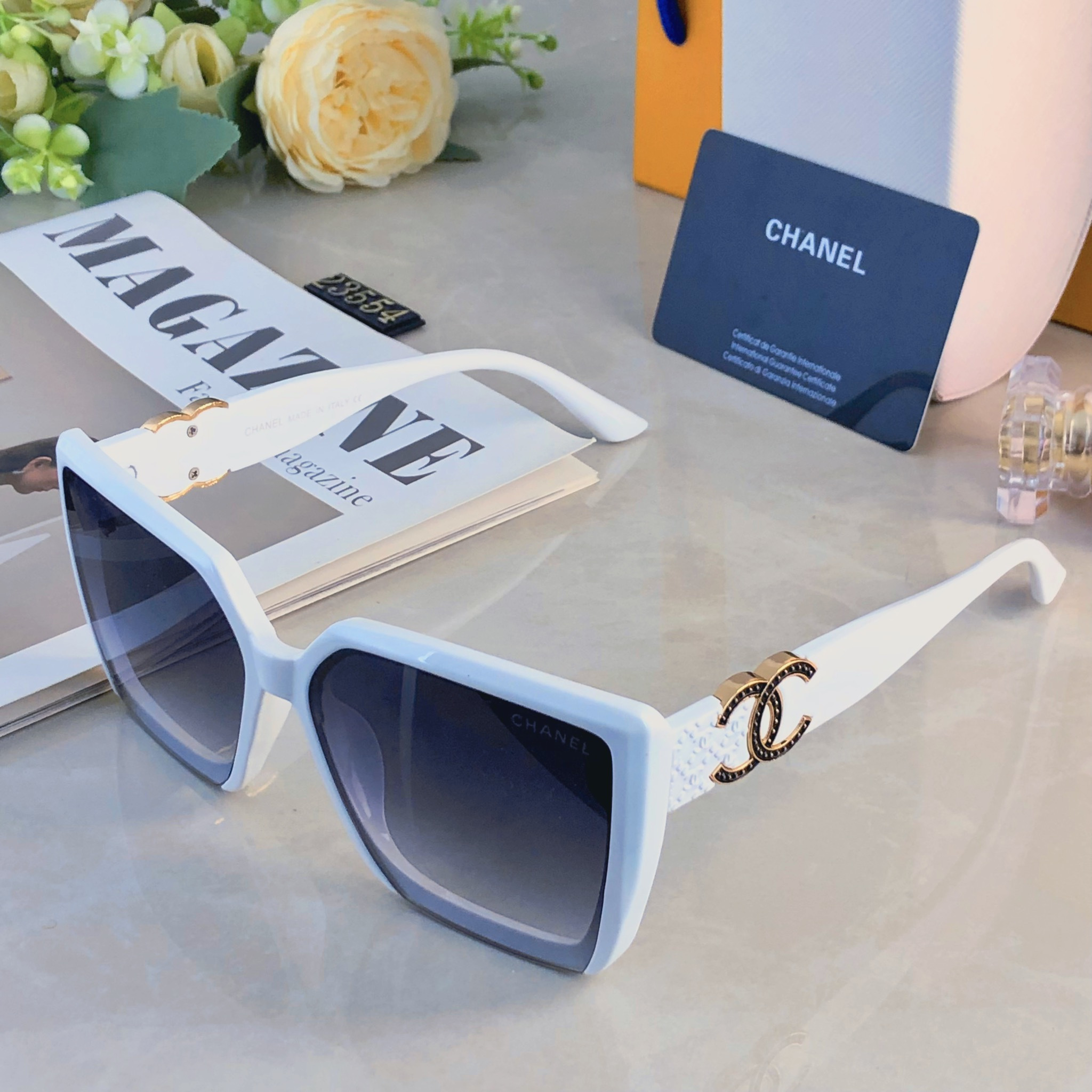 🔥🔥Chane*2026新款小香风复古大框太阳镜女网红街拍方形墨镜ins高级感