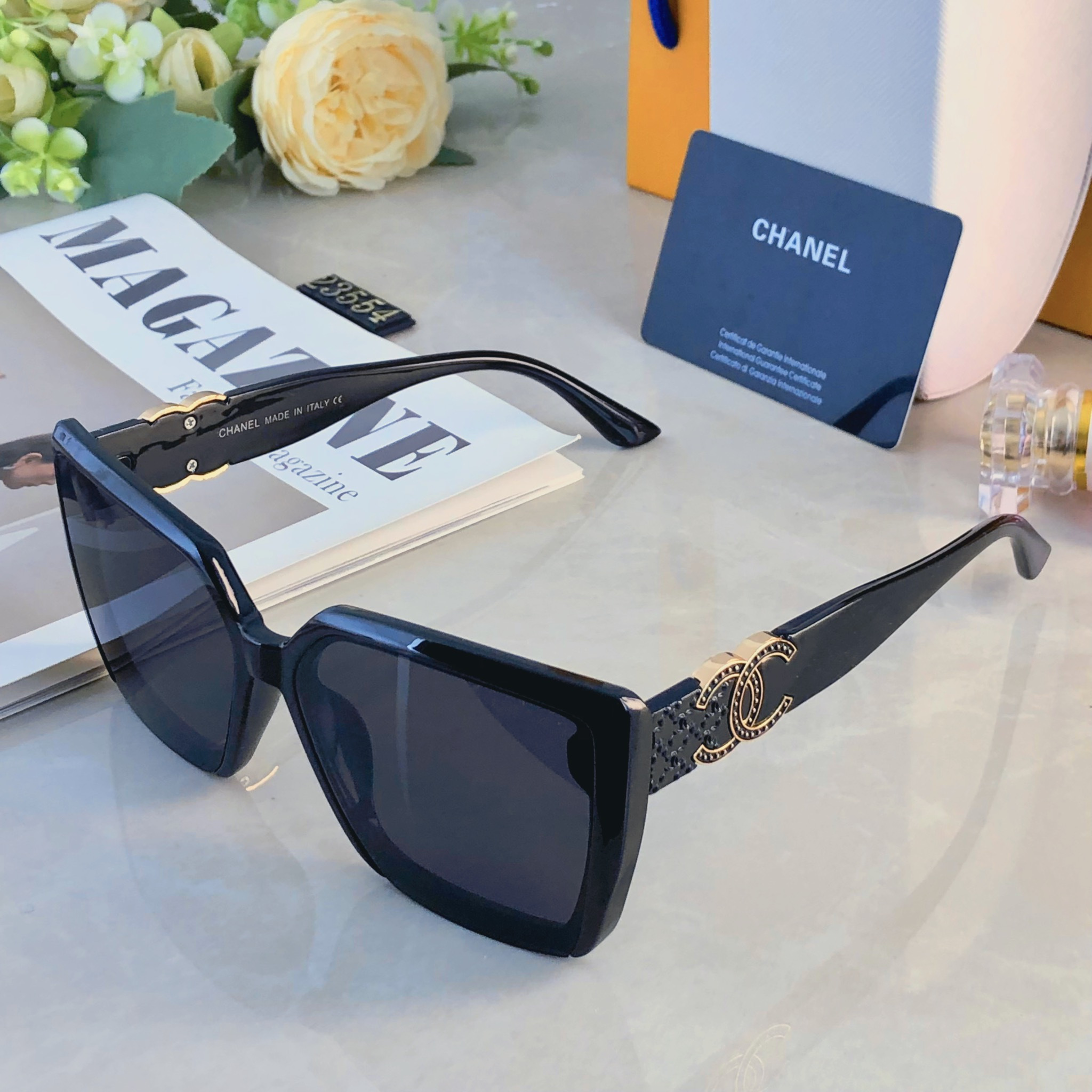 🔥🔥Chane*2026新款小香风复古大框太阳镜女网红街拍方形墨镜ins高级感