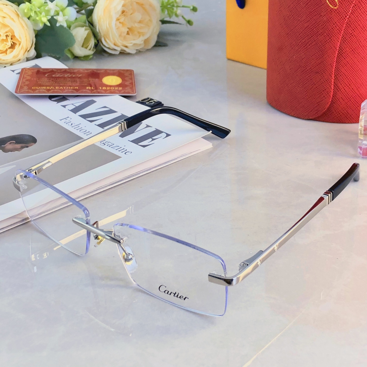 🔥🔥Cartie*2026新款时尚休闲眼镜框高端商务无框近视眼镜