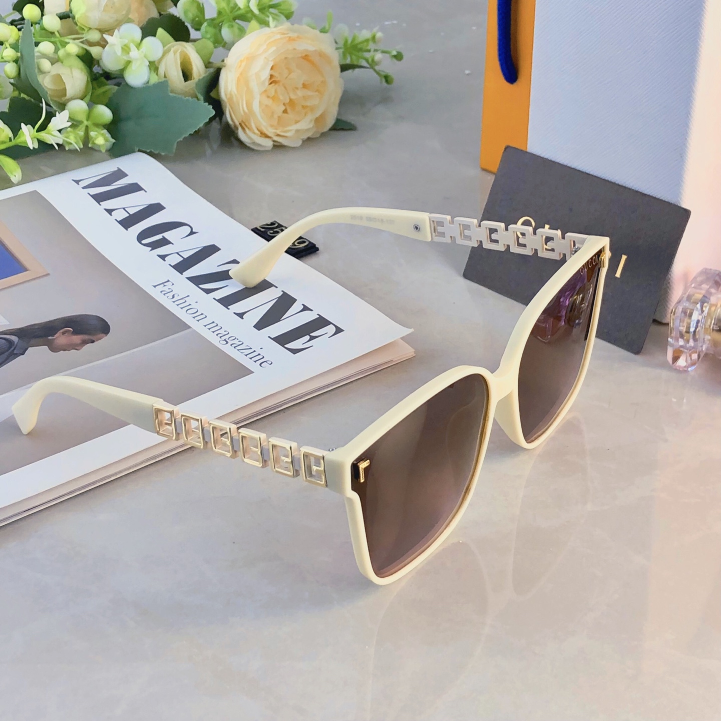 🔥🔥Gucc*新款时尚韩版情侣女士大框偏光墨镜潮流出游防紫外线太阳镜