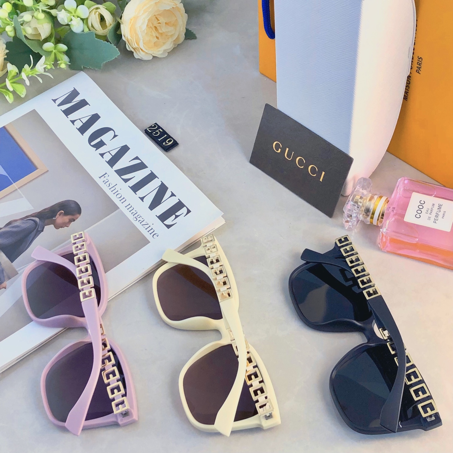 🔥🔥Gucc*新款时尚韩版情侣女士大框偏光墨镜潮流出游防紫外线太阳镜