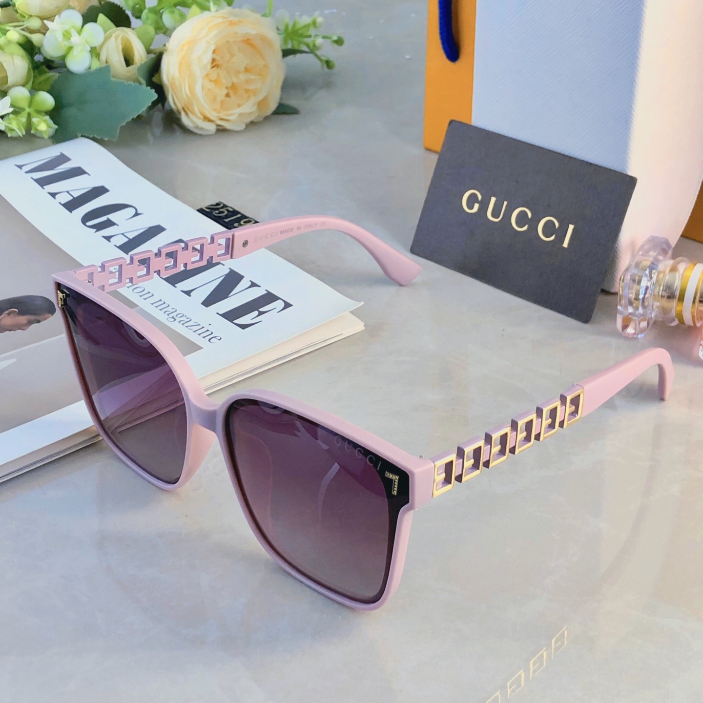 🔥🔥Gucc*新款时尚韩版情侣女士大框偏光墨镜潮流出游防紫外线太阳镜
