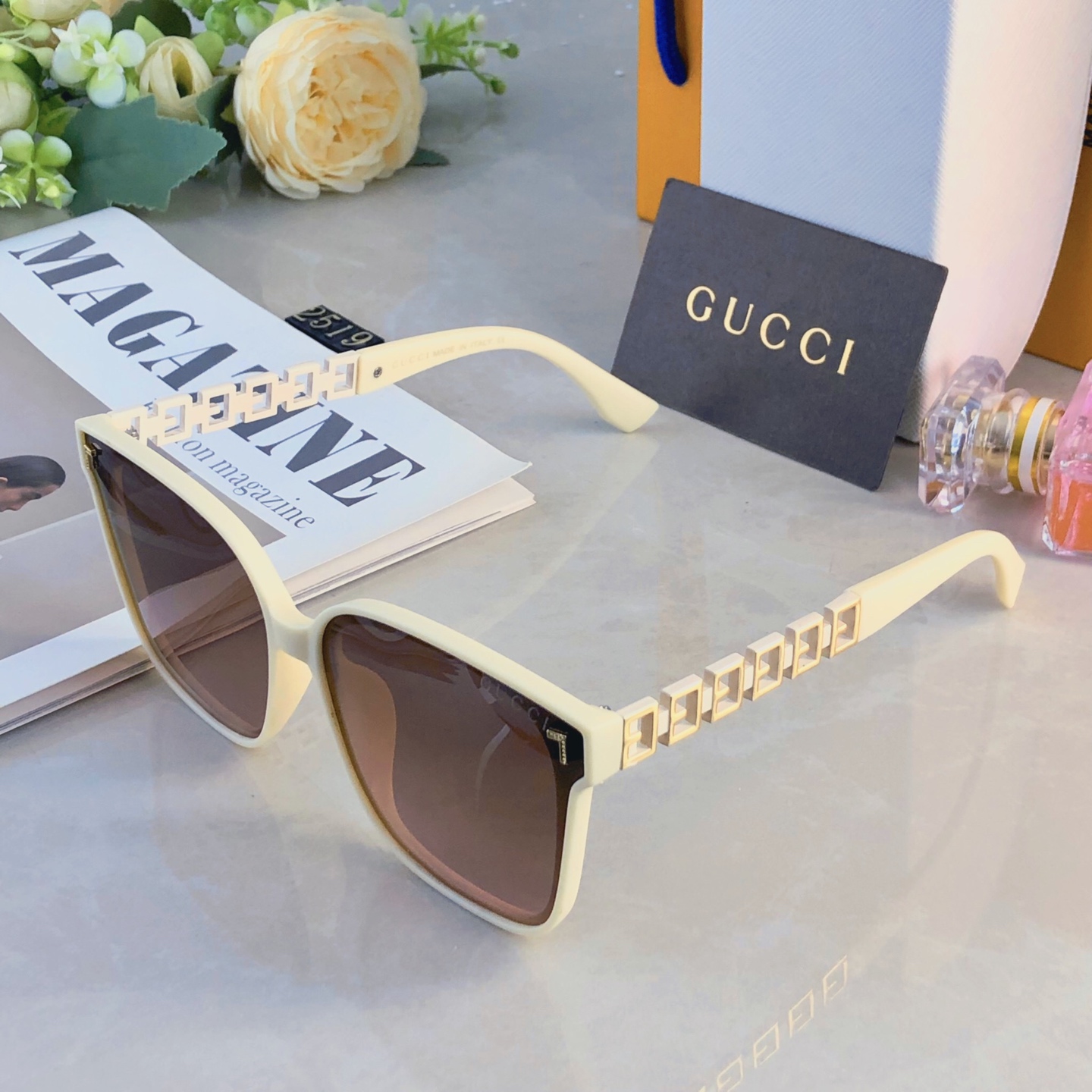 🔥🔥Gucc*新款时尚韩版情侣女士大框偏光墨镜潮流出游防紫外线太阳镜