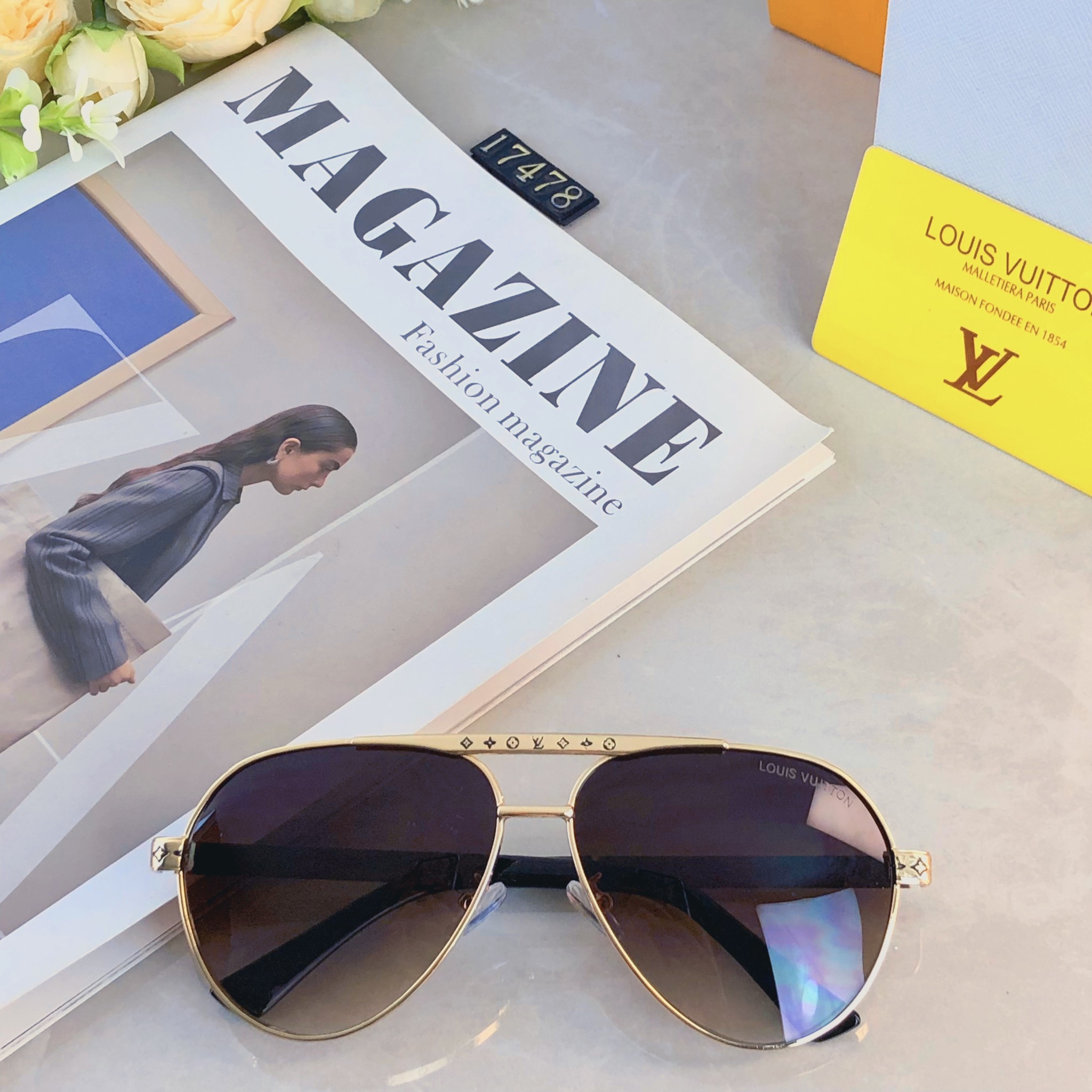 🔥🔥Louis vuitto*新款太阳镜欧美爆款金属双梁时尚大框墨镜驾驶开车太阳眼镜