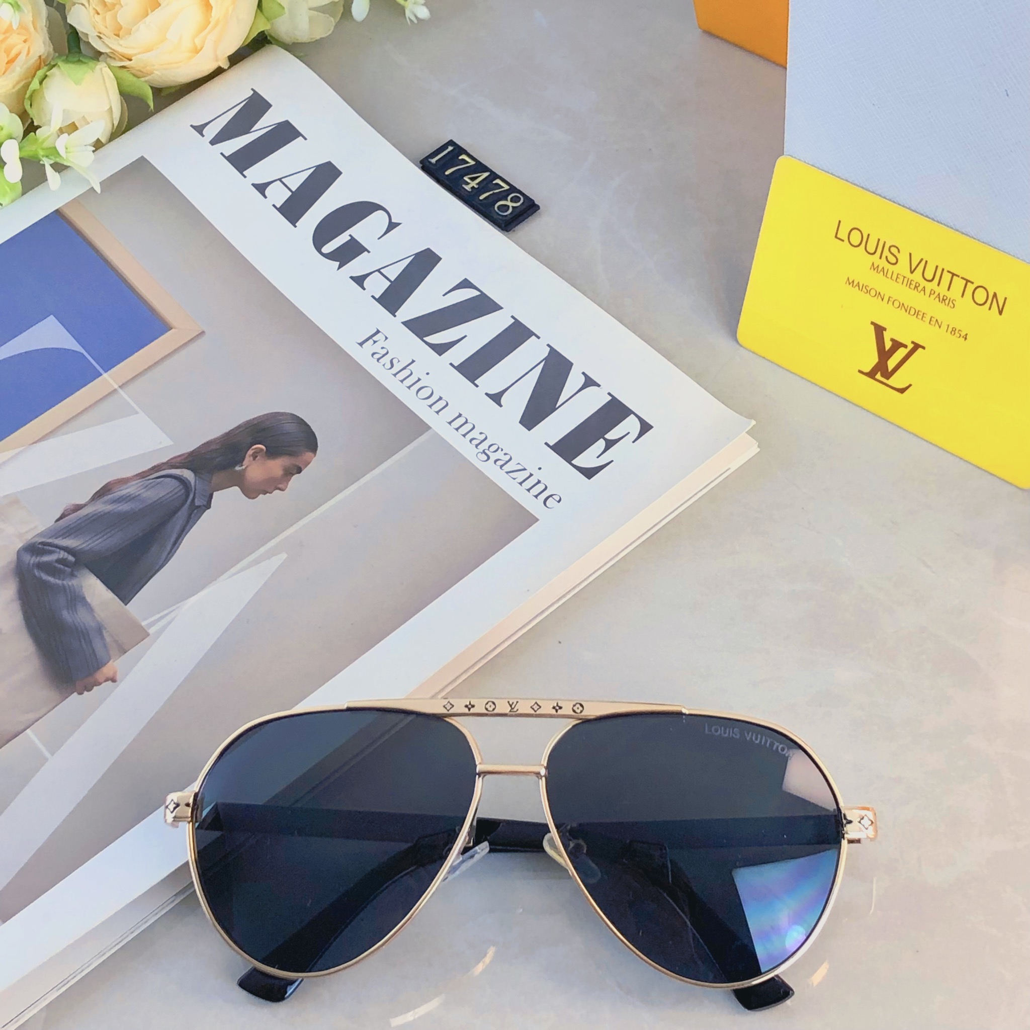 🔥🔥Louis vuitto*新款太阳镜欧美爆款金属双梁时尚大框墨镜驾驶开车太阳眼镜
