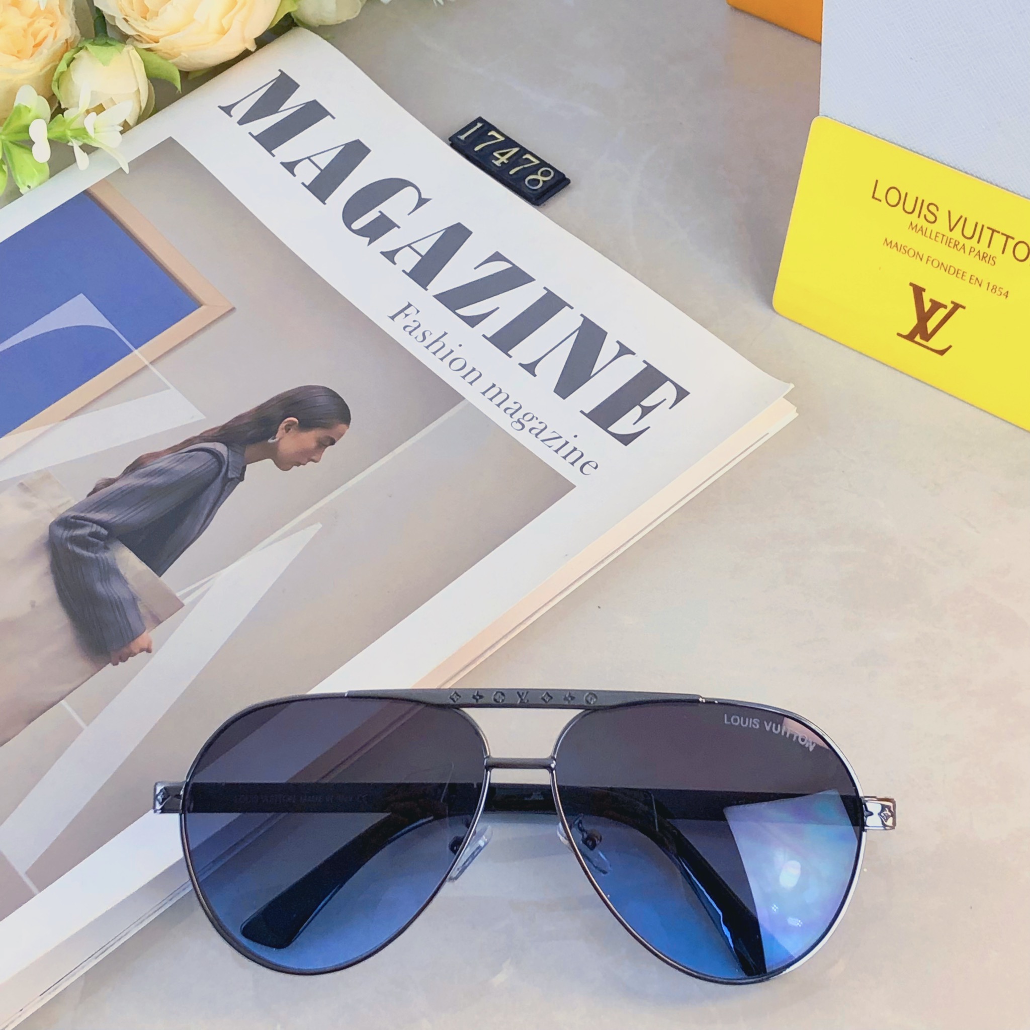 🔥🔥Louis vuitto*新款太阳镜欧美爆款金属双梁时尚大框墨镜驾驶开车太阳眼镜