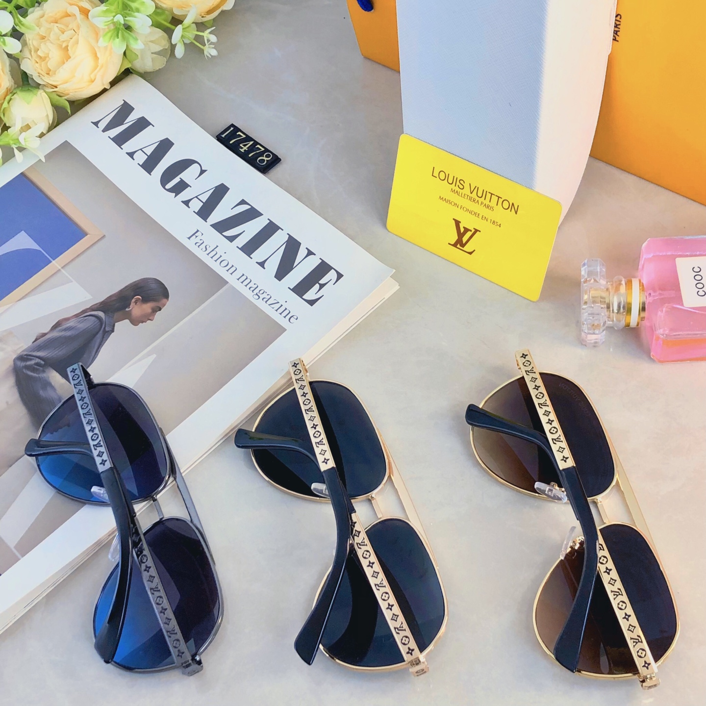 🔥🔥Louis vuitto*新款太阳镜欧美爆款金属双梁时尚大框墨镜驾驶开车太阳眼镜