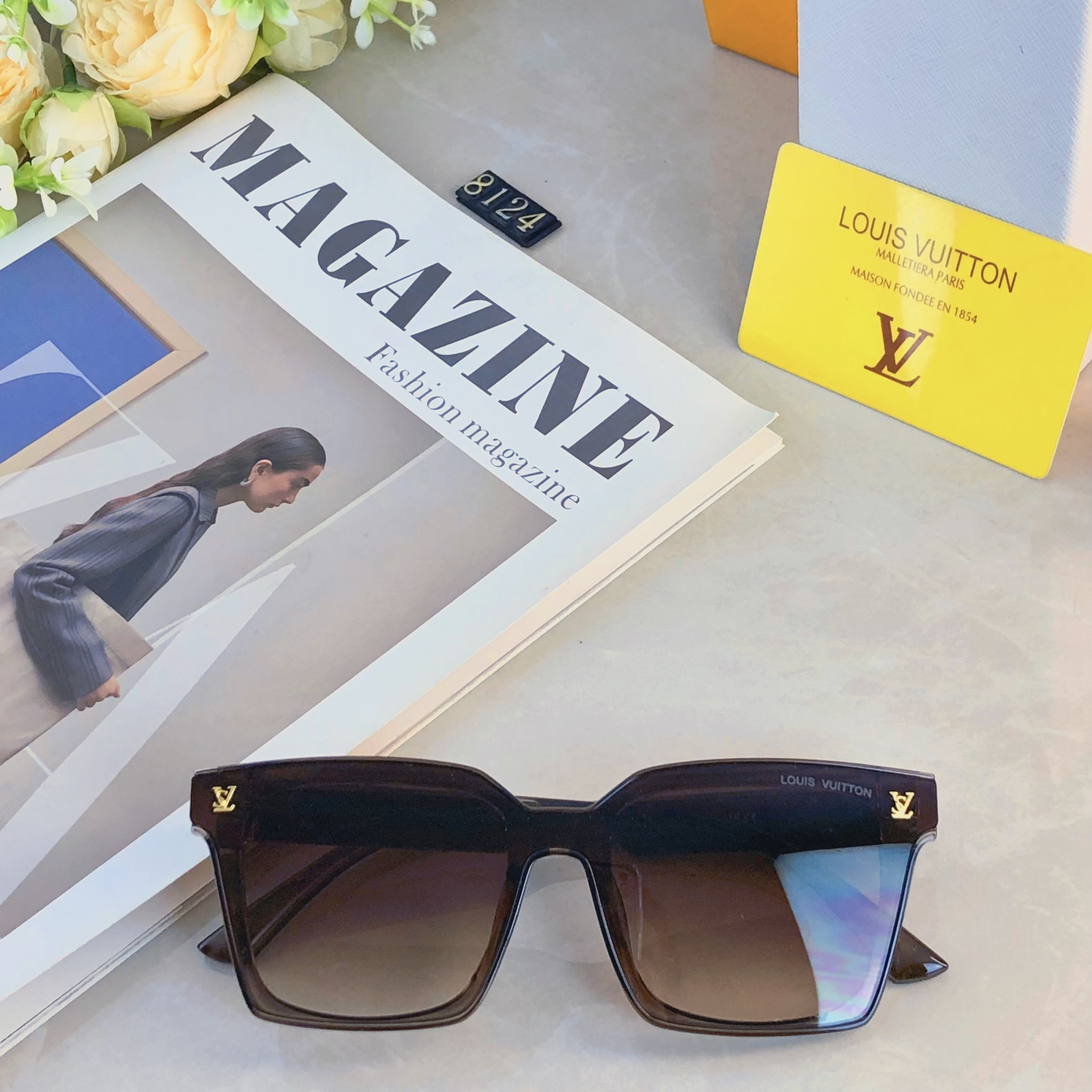 🔥🔥Louis vuitto*方框眼镜潮流时尚墨镜女网红同款ins太阳镜