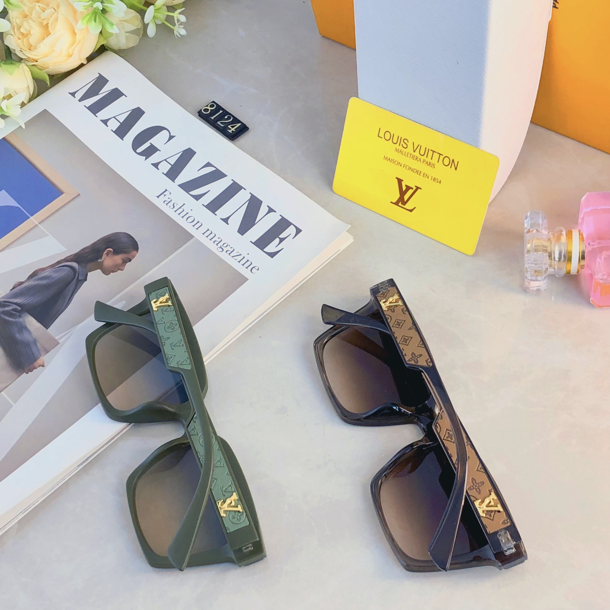 🔥🔥Louis vuitto*方框眼镜潮流时尚墨镜女网红同款ins太阳镜