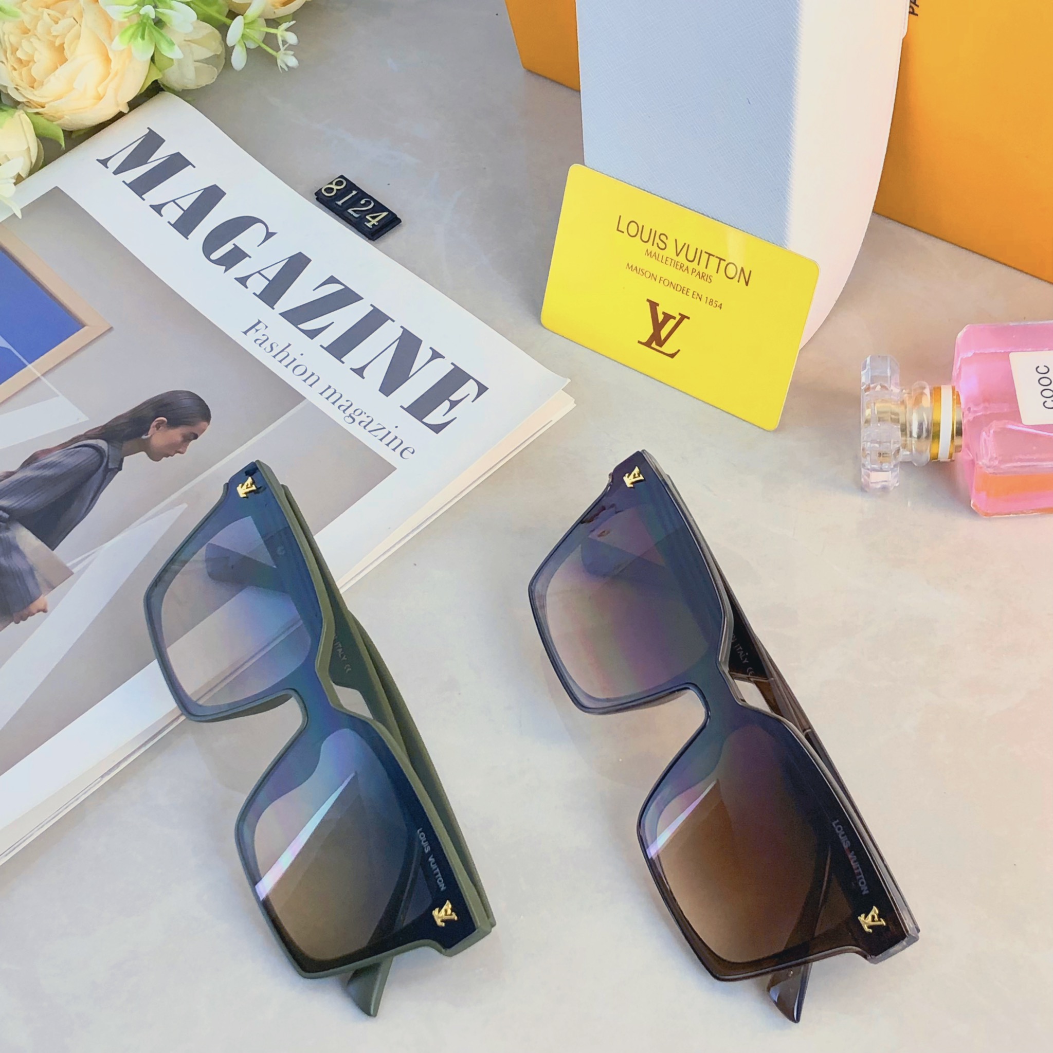 🔥🔥Louis vuitto*方框眼镜潮流时尚墨镜女网红同款ins太阳镜