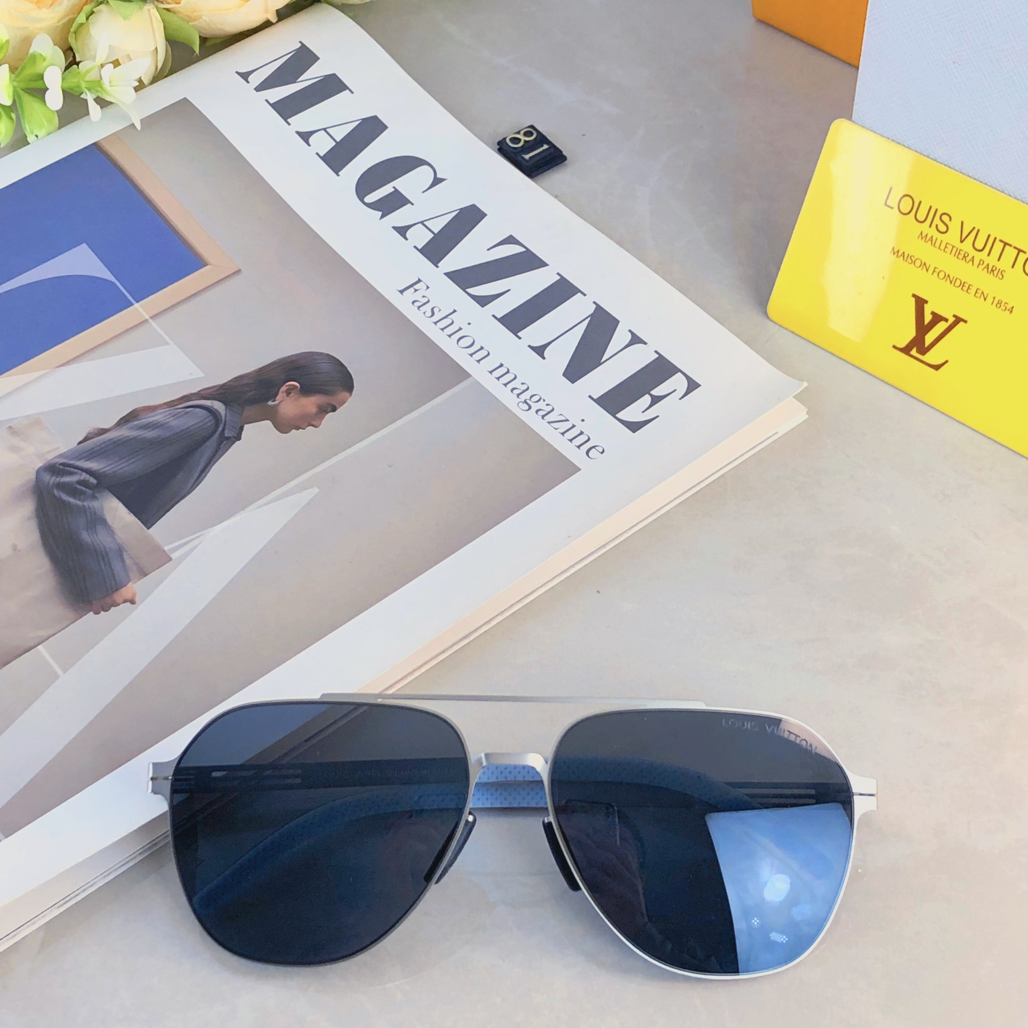 🔥🔥Louis vuitto*不锈钢双梁无螺丝男士偏光太阳镜超轻高级感太阳眼镜遮阳大框墨镜