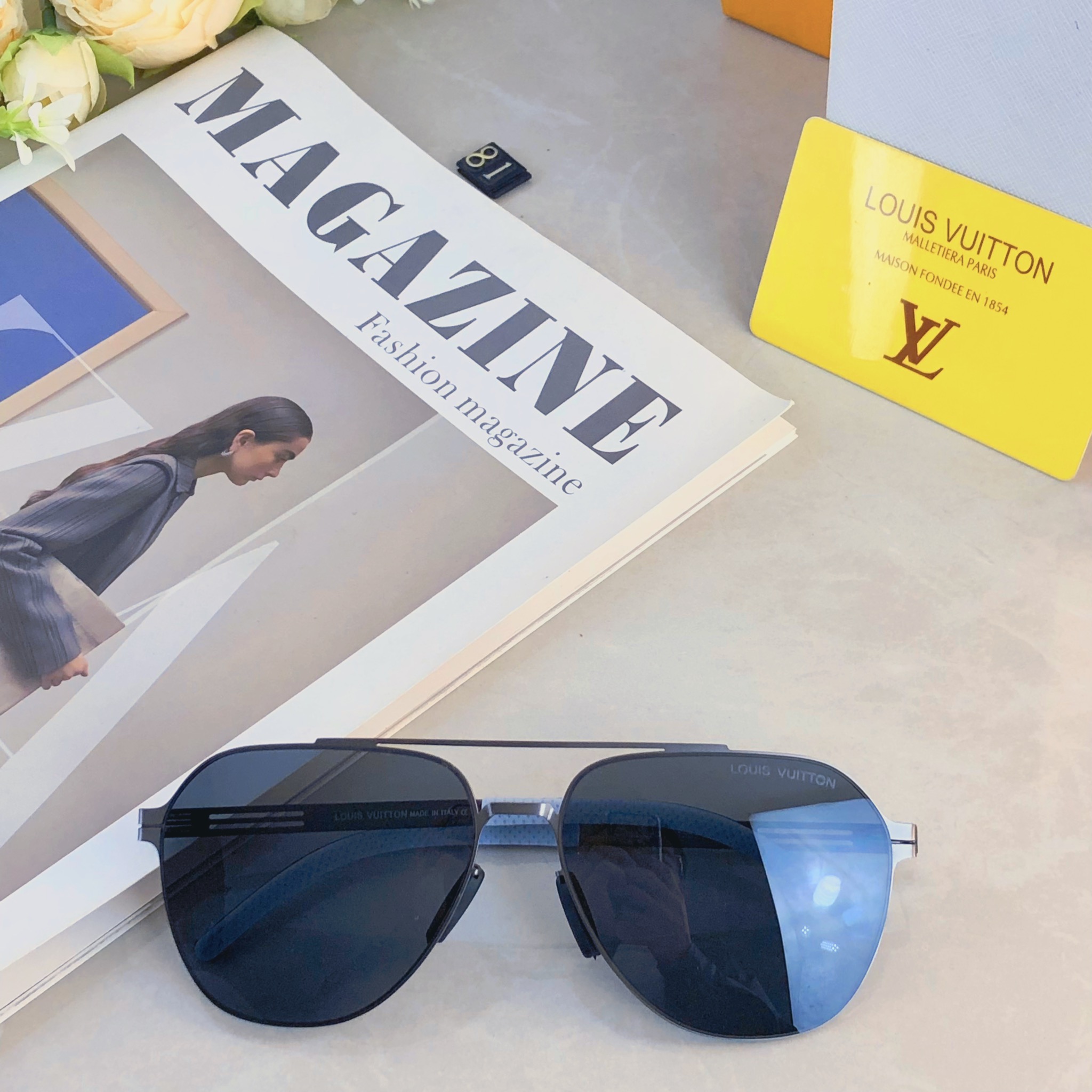 🔥🔥Louis vuitto*不锈钢双梁无螺丝男士偏光太阳镜超轻高级感太阳眼镜遮阳大框墨镜