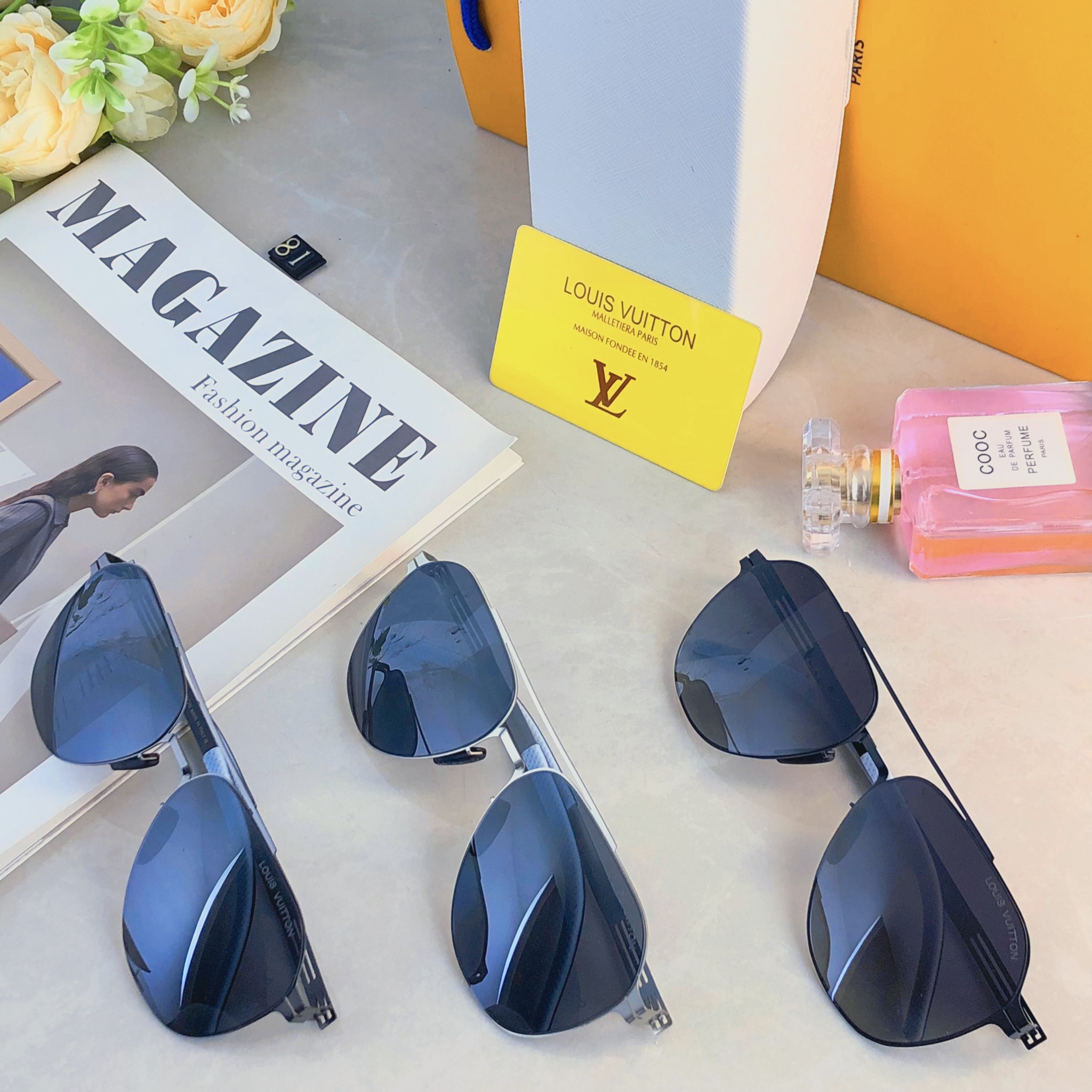 🔥🔥Louis vuitto*不锈钢双梁无螺丝男士偏光太阳镜超轻高级感太阳眼镜遮阳大框墨镜