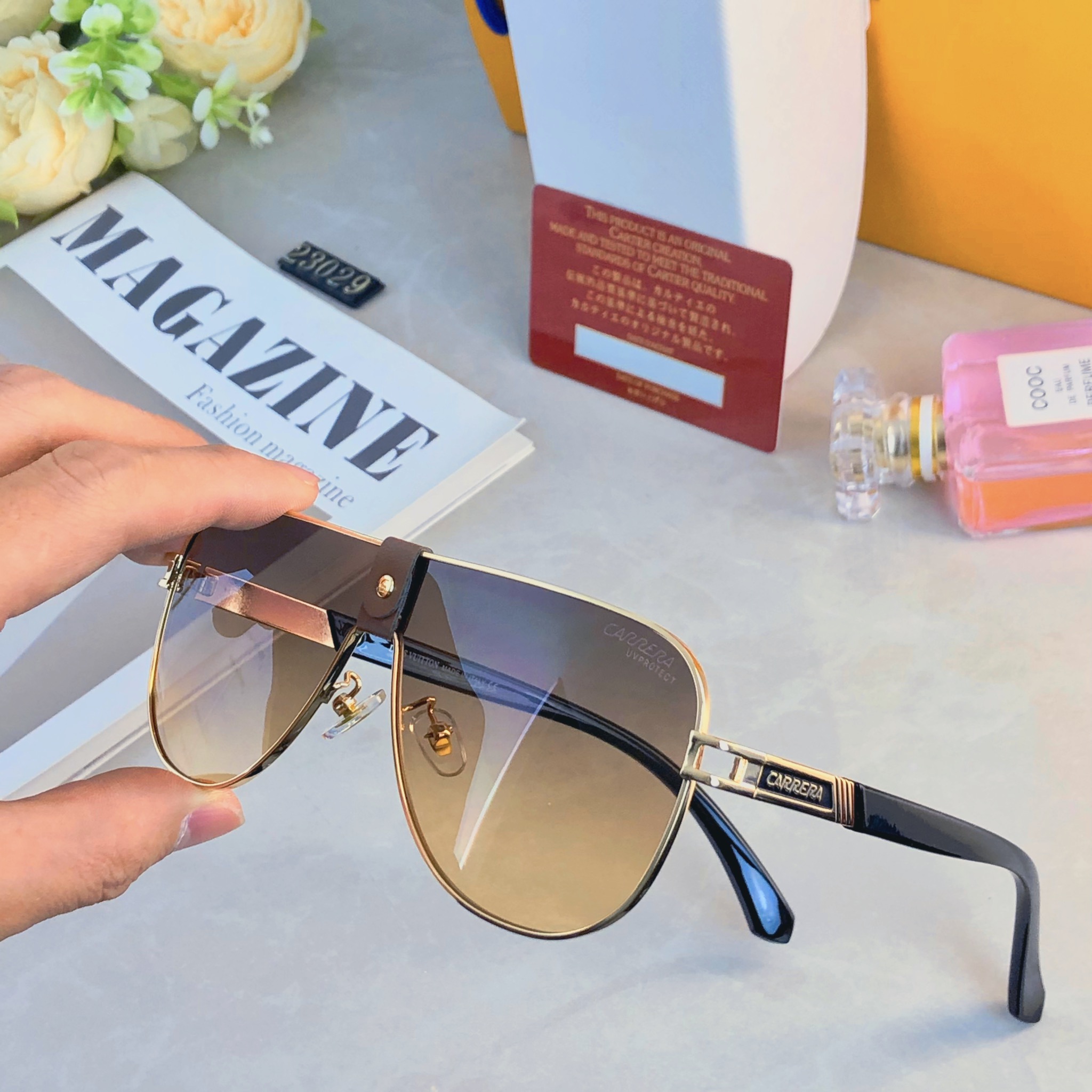 🔥🔥卡雷拉王嘉尔同款金属椭墨镜男痞帅复古茶色经典高级感太阳眼镜女