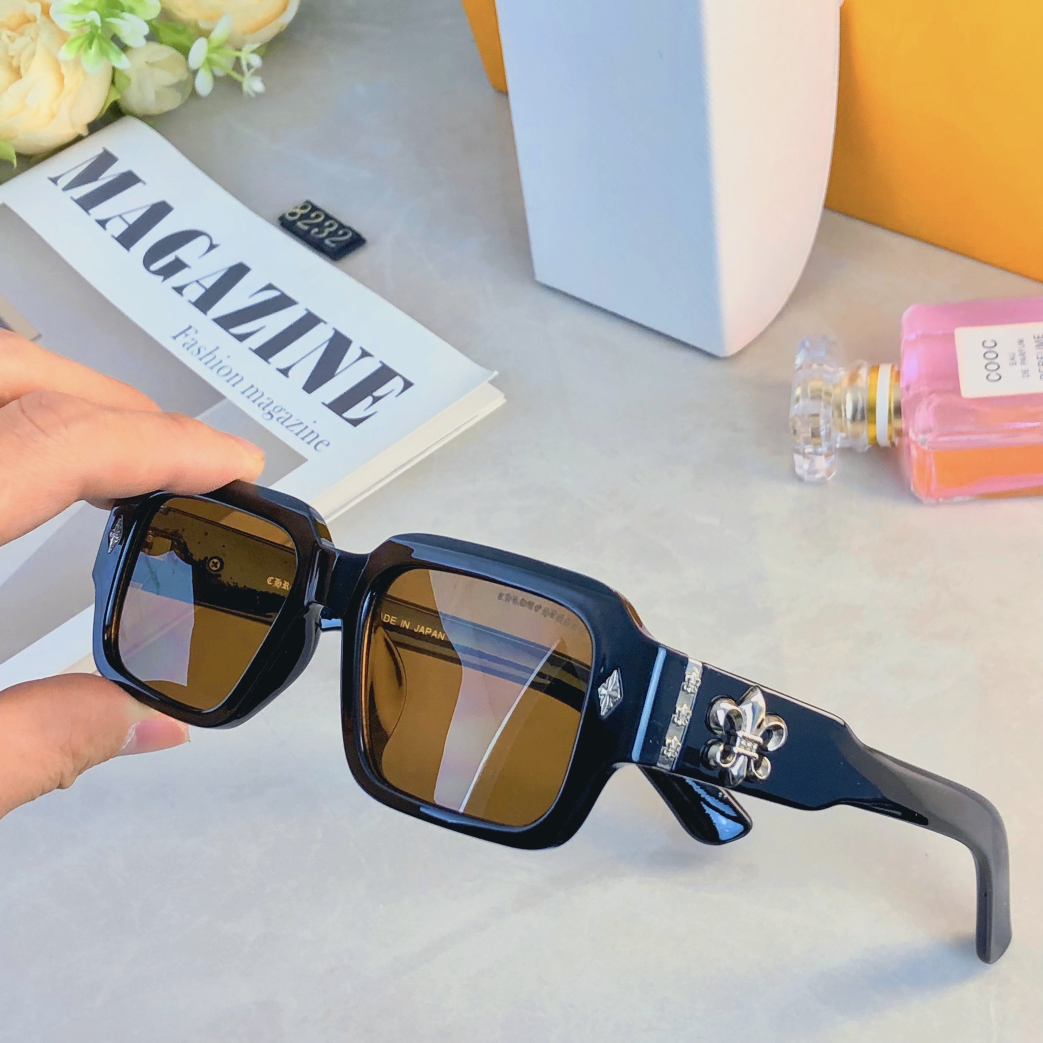 🔥欧美简约复古墨镜素颜防紫外线神器网红太阳镜可配近视