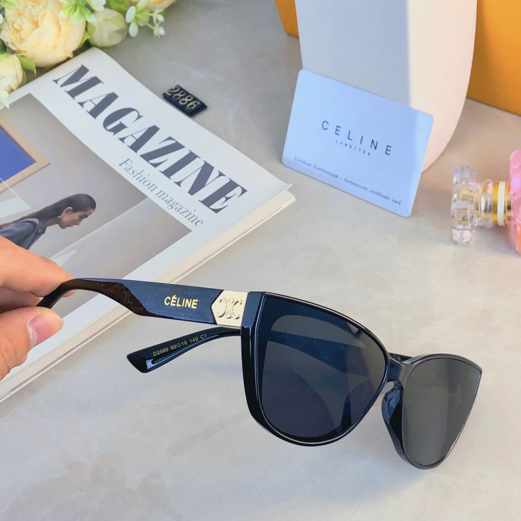 🔥🔥Celin*猫眼墨镜海边女夏季高级感街拍辣妹小脸复古网红防晒太阳眼镜开车