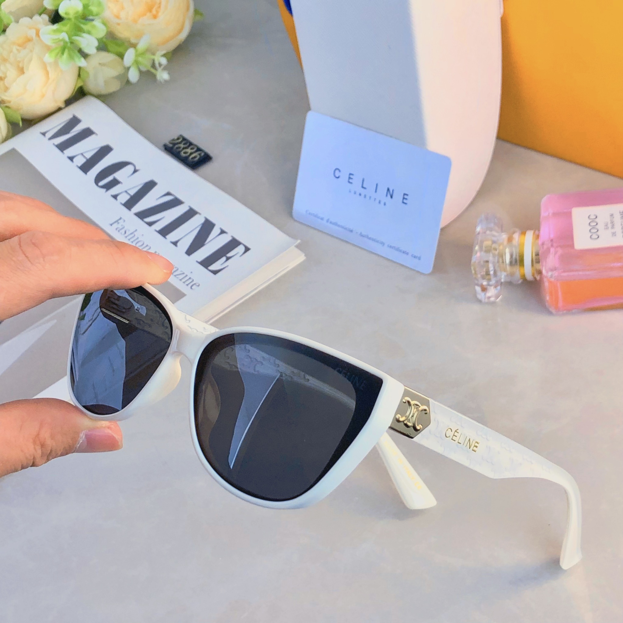 🔥🔥Celin*猫眼墨镜海边女夏季高级感街拍辣妹小脸复古网红防晒太阳眼镜开车