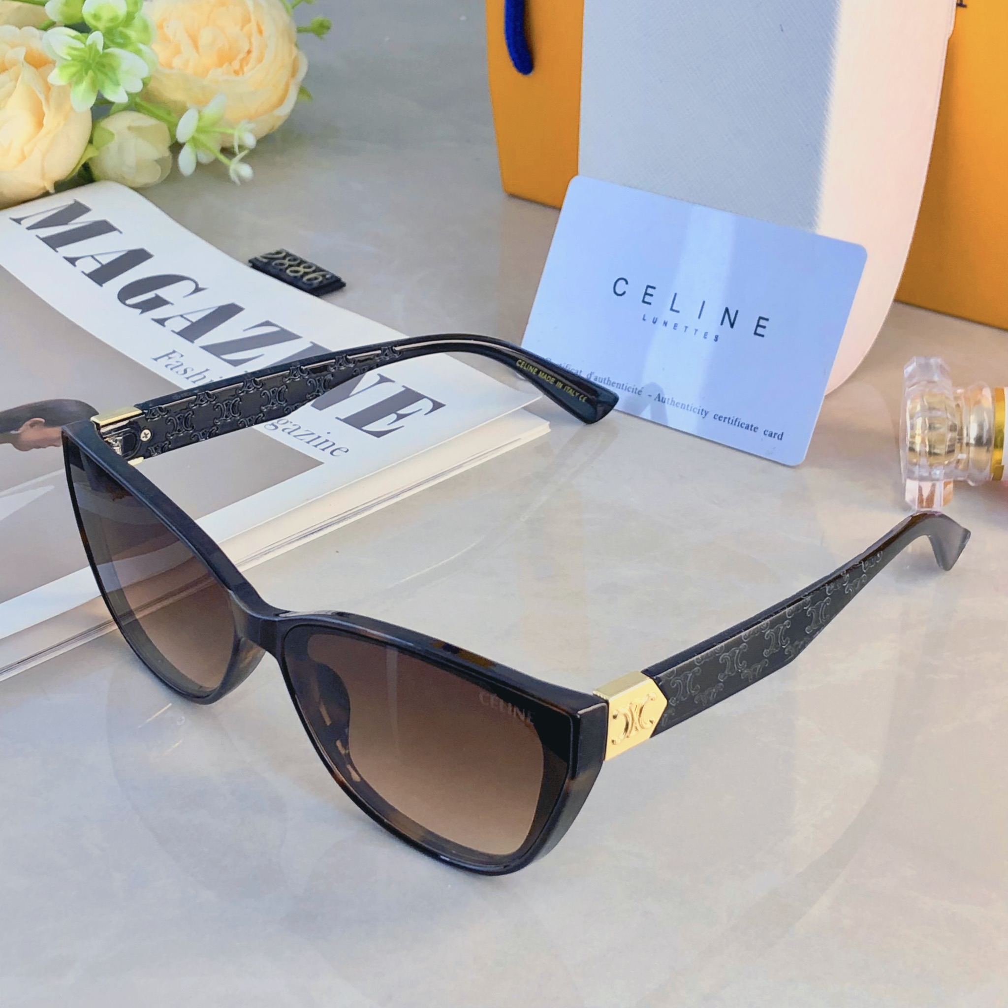 🔥🔥Celin*猫眼墨镜海边女夏季高级感街拍辣妹小脸复古网红防晒太阳眼镜开车