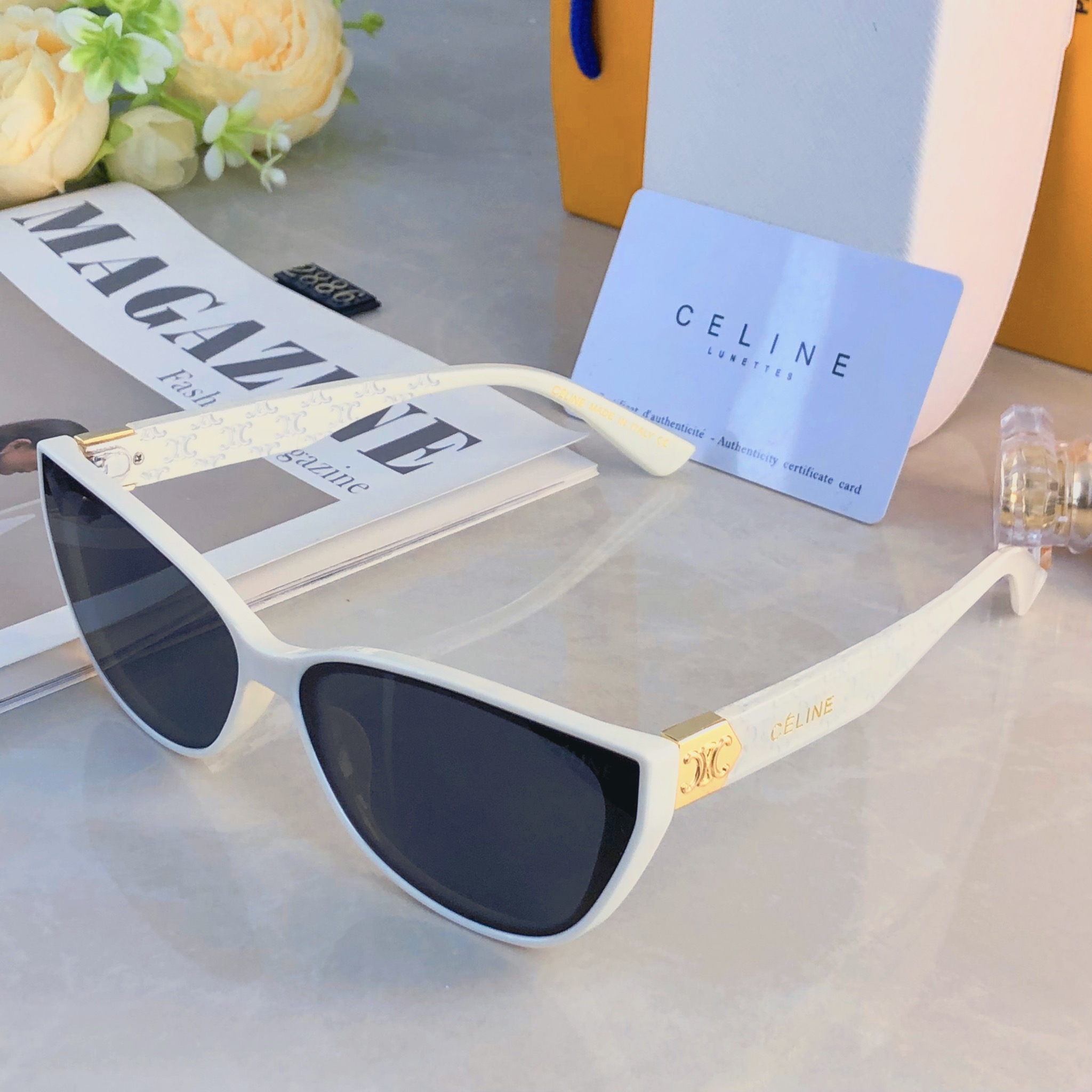 🔥🔥Celin*猫眼墨镜海边女夏季高级感街拍辣妹小脸复古网红防晒太阳眼镜开车