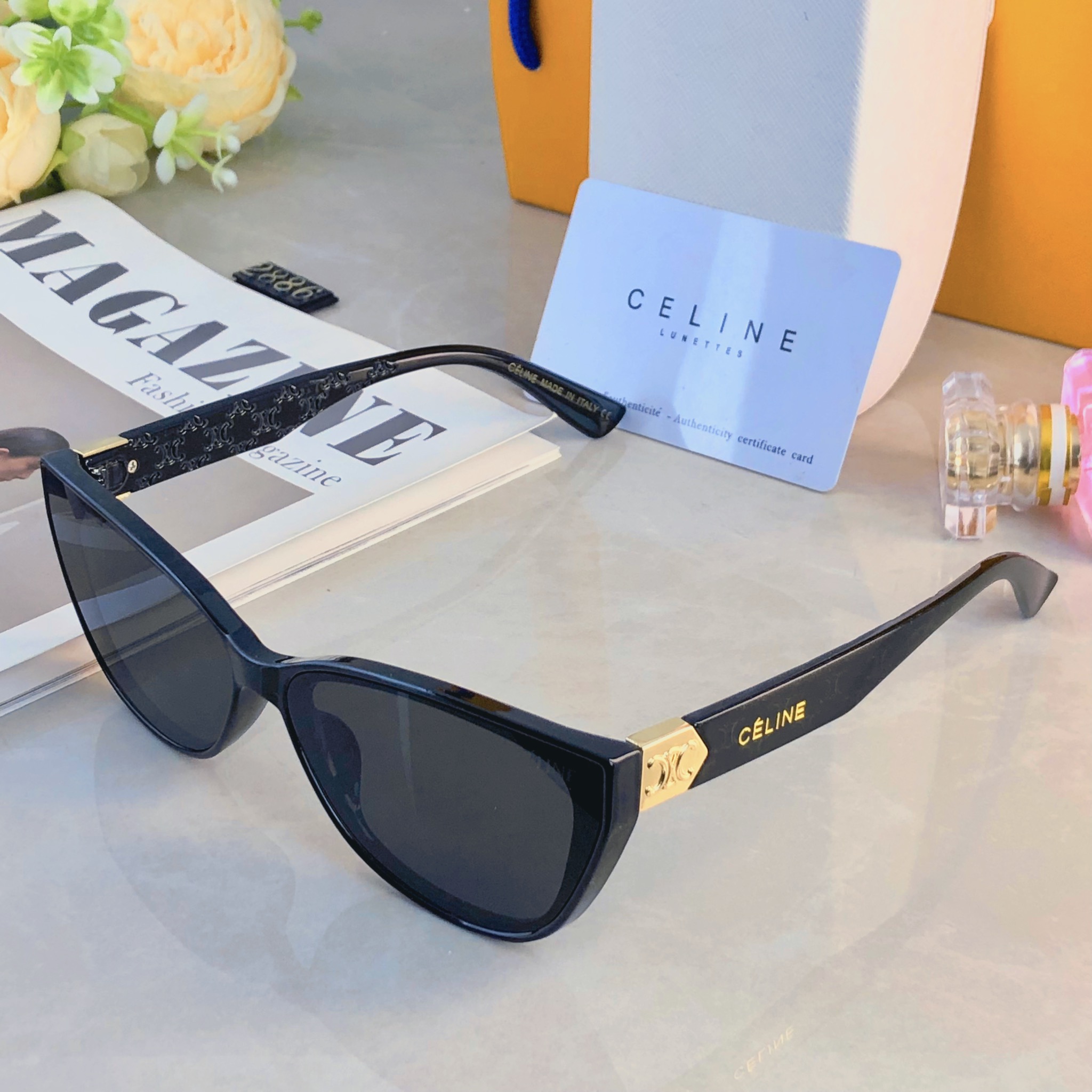 🔥🔥Celin*猫眼墨镜海边女夏季高级感街拍辣妹小脸复古网红防晒太阳眼镜开车