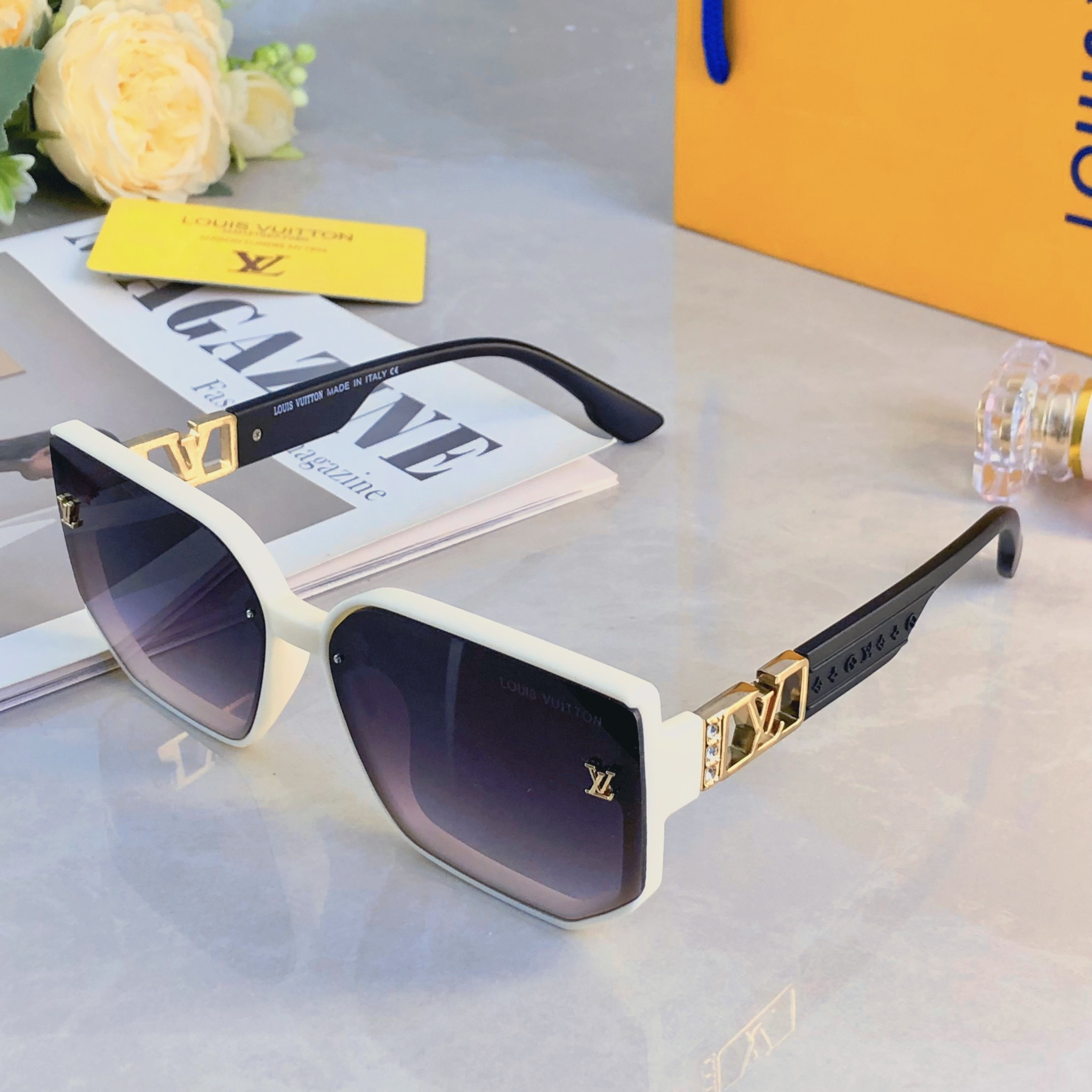 🔥🔥Louis vuitto*2026新款方框太阳镜女士轻奢墨镜防紫外线大框明星同款眼镜