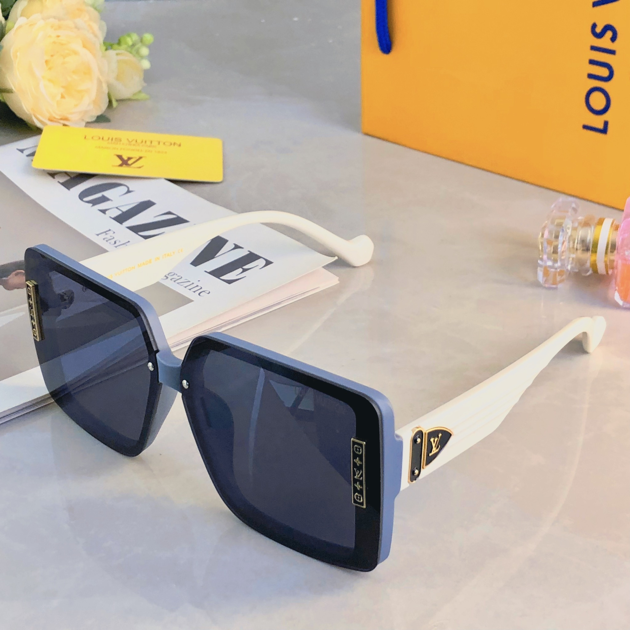 🔥🔥Louis vuitto*2026新款方框太阳镜女士轻奢墨镜防紫外线大框明星同款眼镜