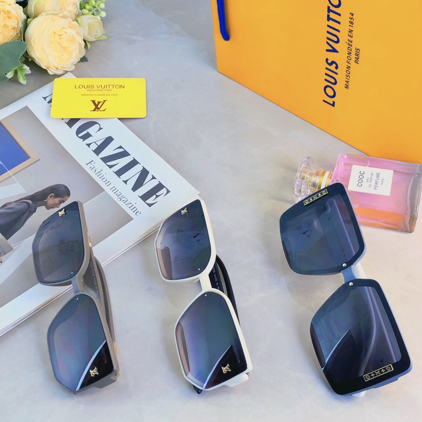 🔥🔥Louis vuitto*2026新款方框太阳镜女士轻奢墨镜防紫外线大框明星同款眼镜