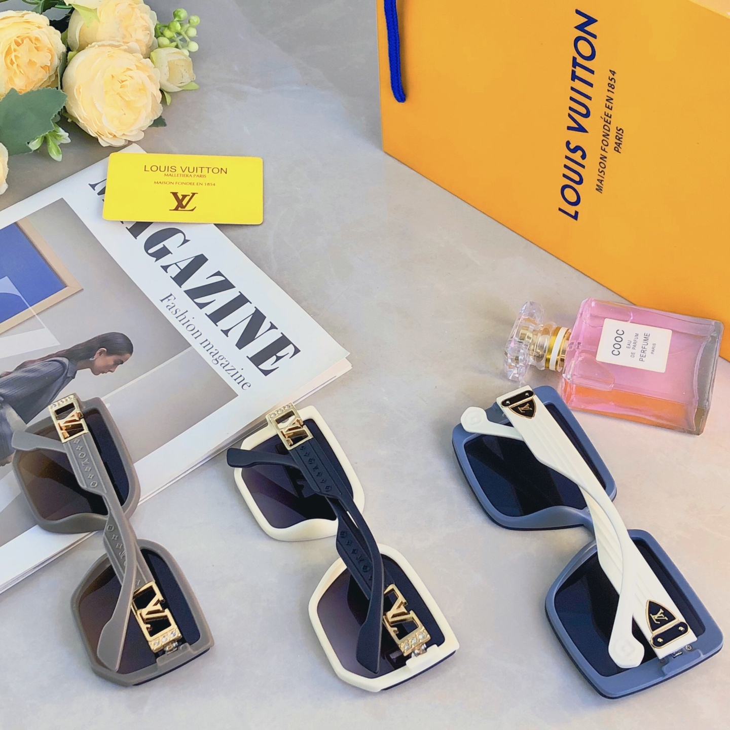 🔥🔥Louis vuitto*2026新款方框太阳镜女士轻奢墨镜防紫外线大框明星同款眼镜