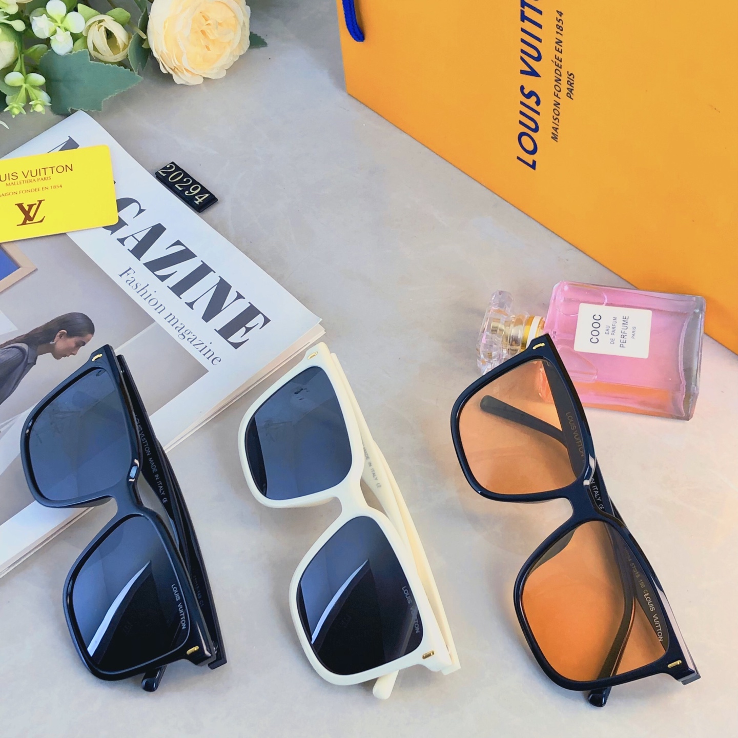 🔥🔥Louis vuitto*新款韩版百搭时尚大框米钉防紫外线太阳镜高级感ins素颜神器墨镜