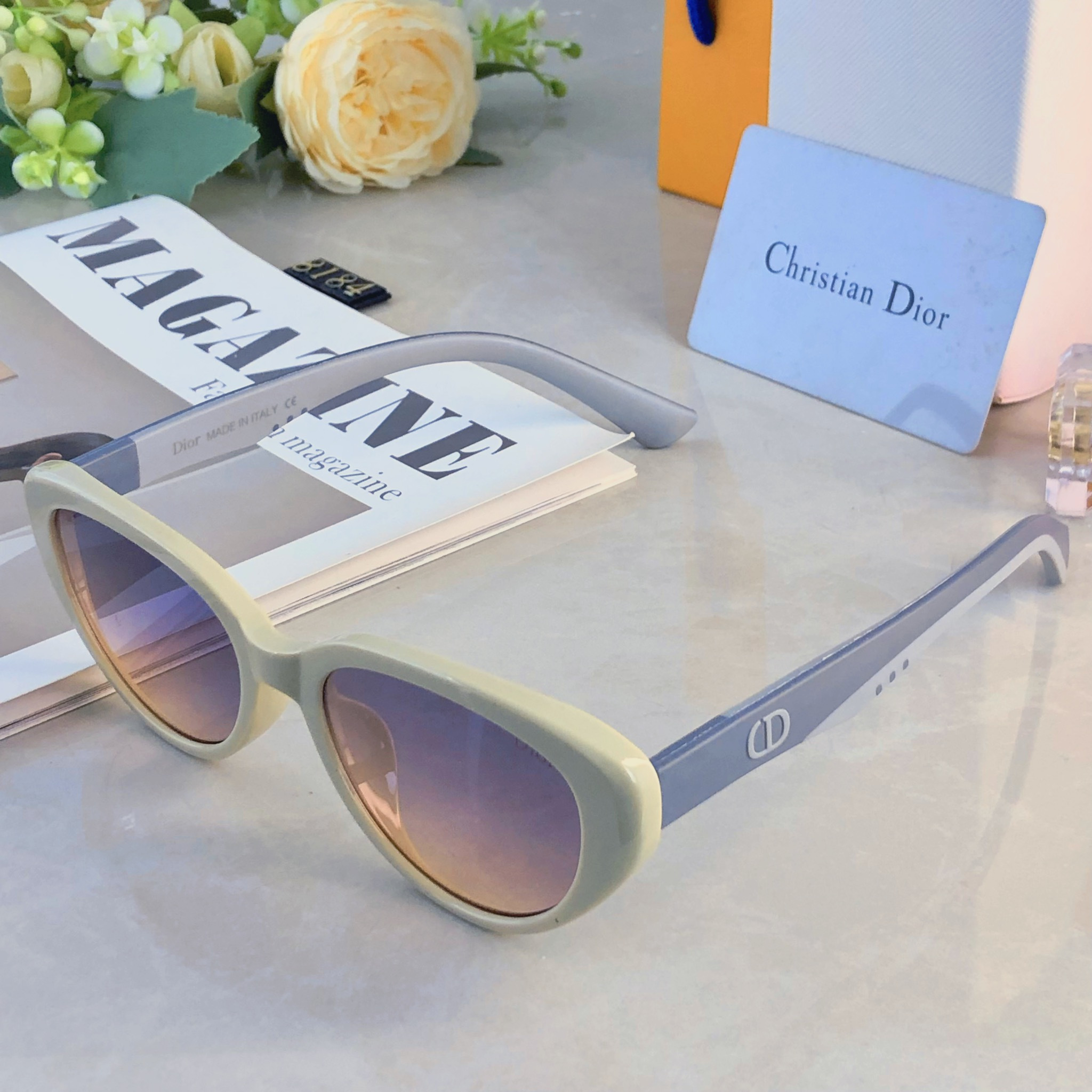 🔥🔥Dio*复古墨镜女高级感韩版开车街拍防紫外线太阳眼镜