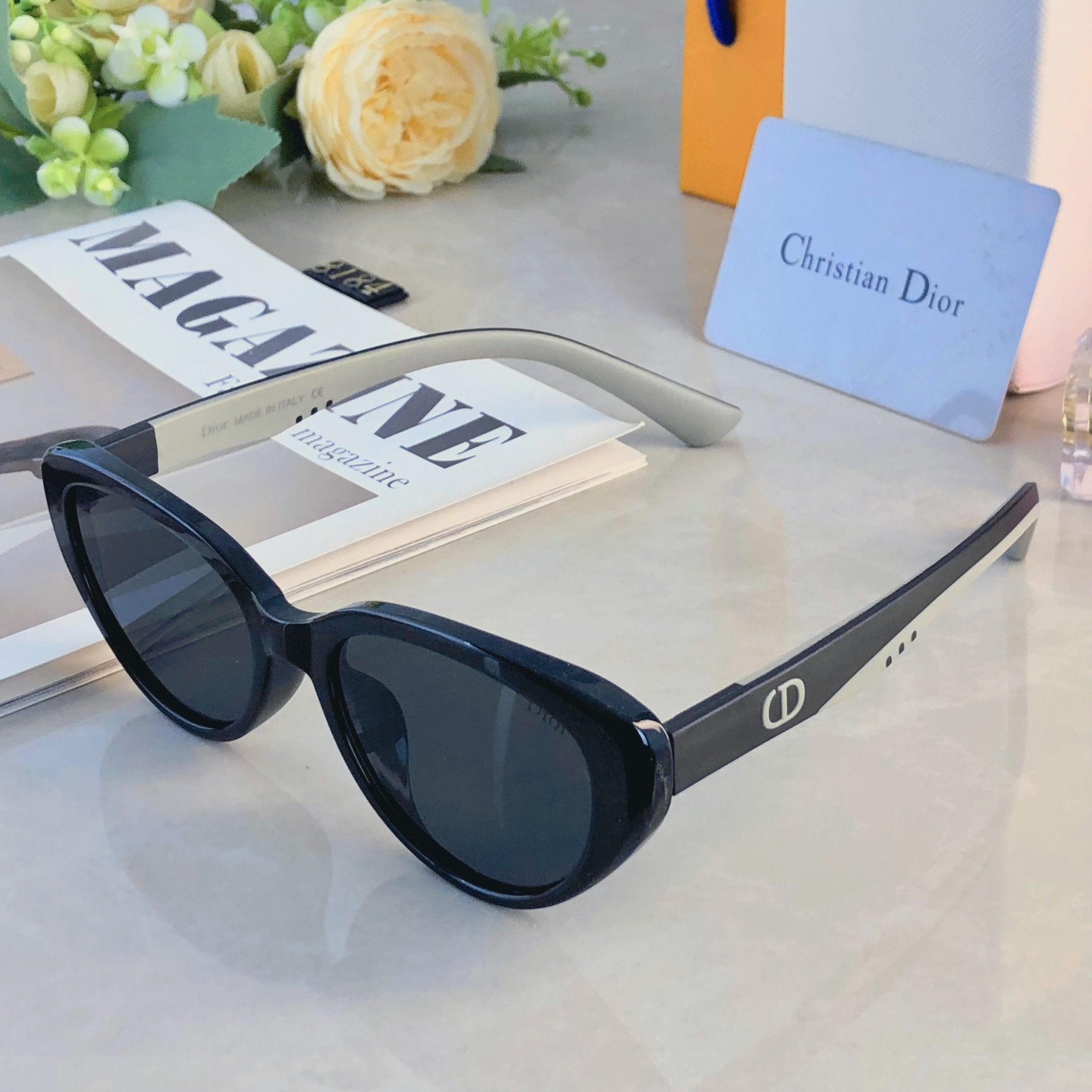 🔥🔥Dio*复古墨镜女高级感韩版开车街拍防紫外线太阳眼镜
