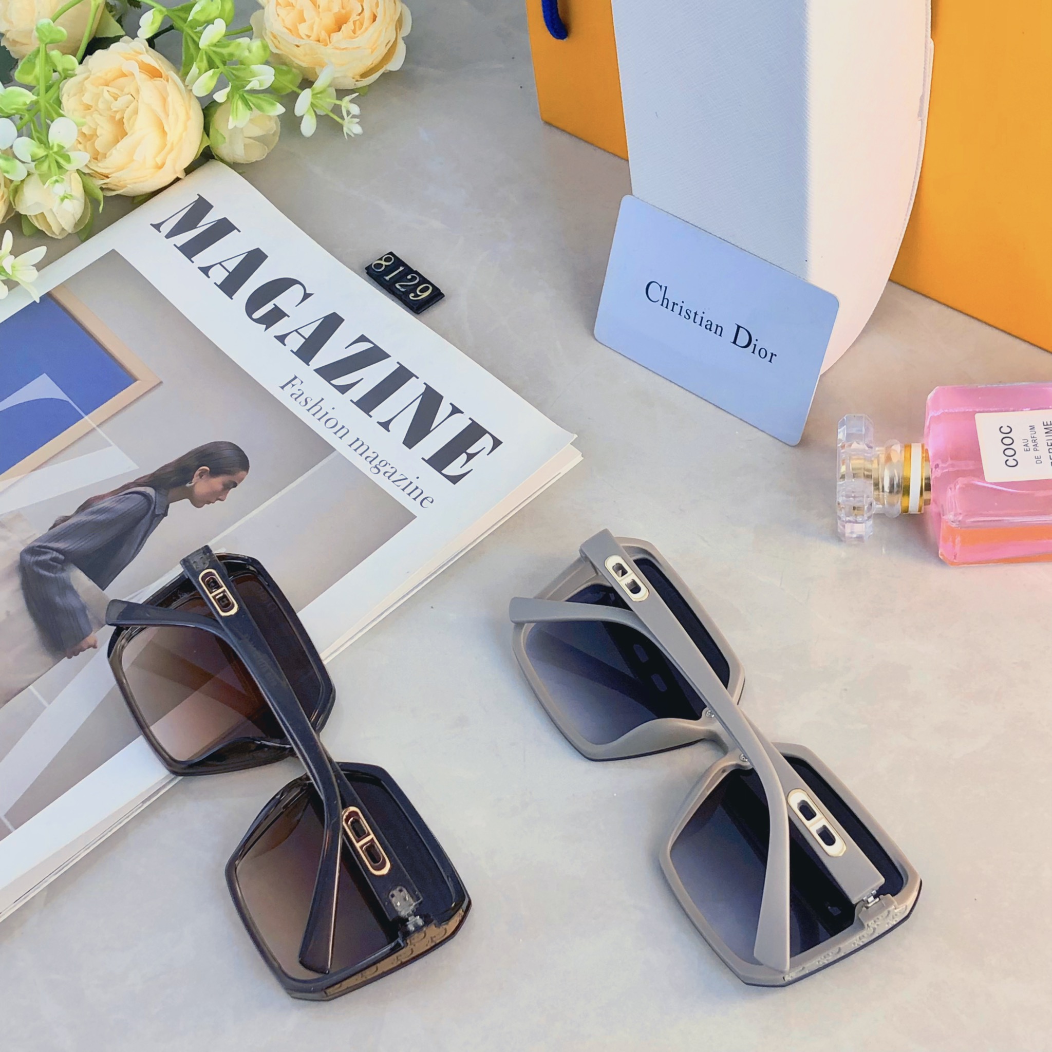 🔥🔥Dio*夏季新款经典时尚太阳眼镜个性防紫外线太阳镜女灰色墨镜