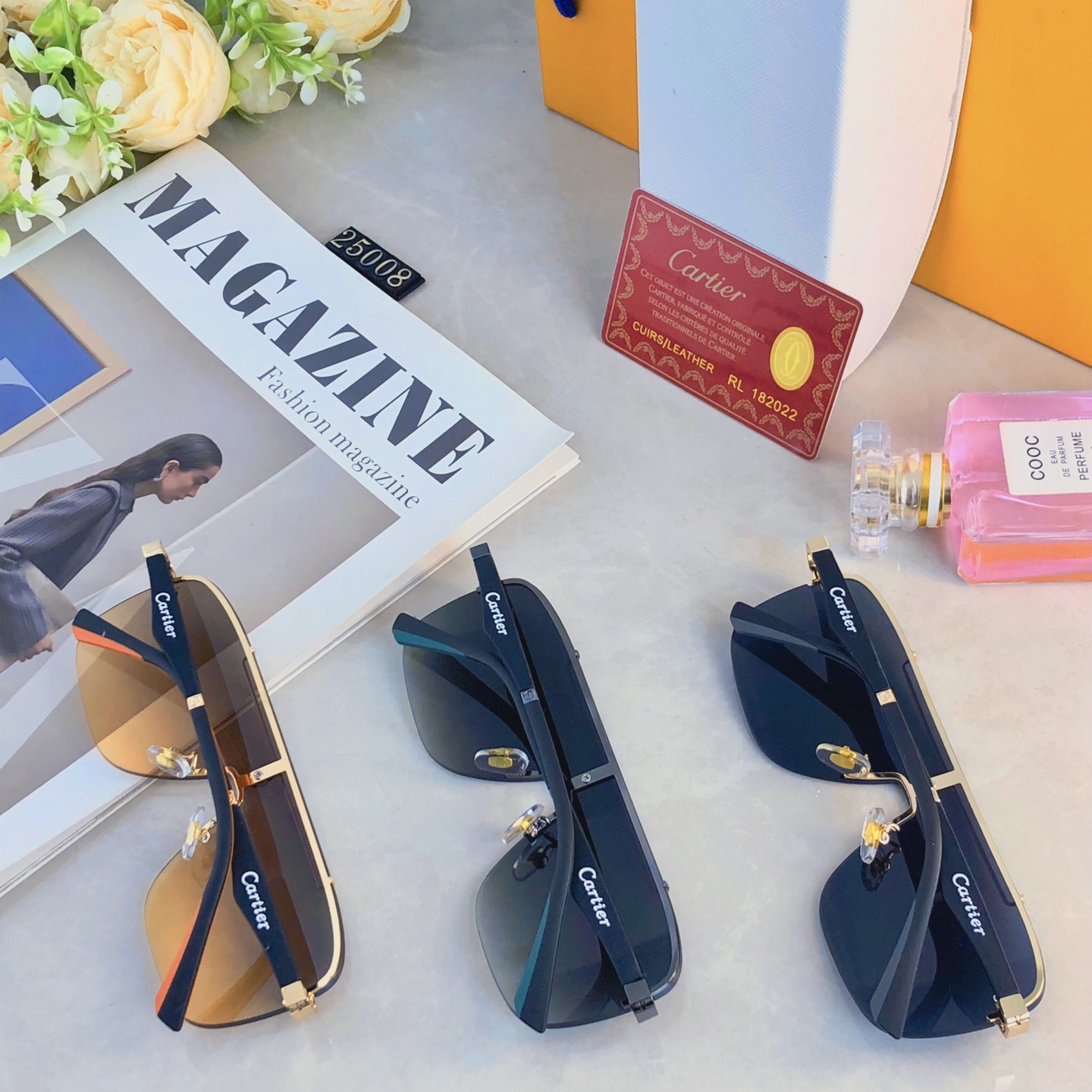 🔥🔥Cartie*新款欧美一体片方框太阳镜 时尚无框墨镜 百搭遮阳