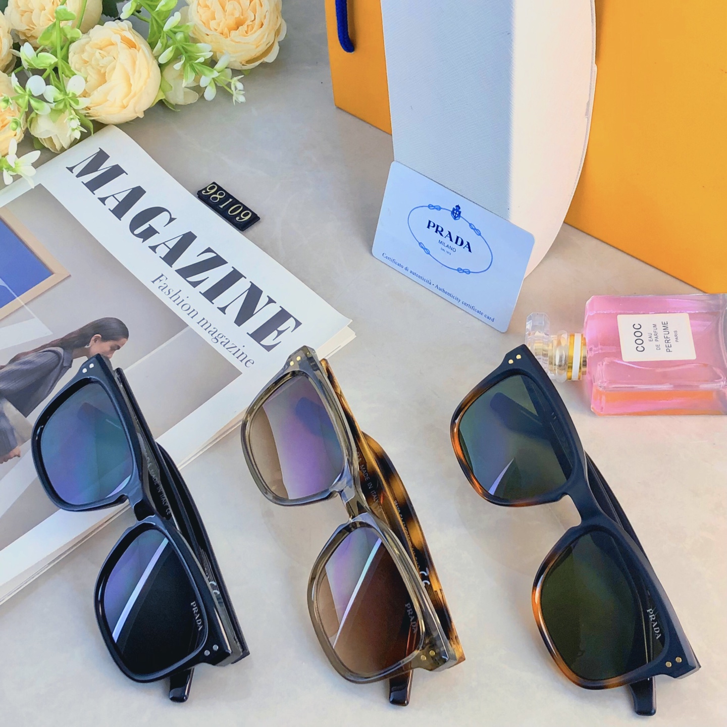 🔥🔥Prad*时尚情侣款高颜值太阳镜 户外驾驶钓鱼登山墨镜 遮阳防风护目