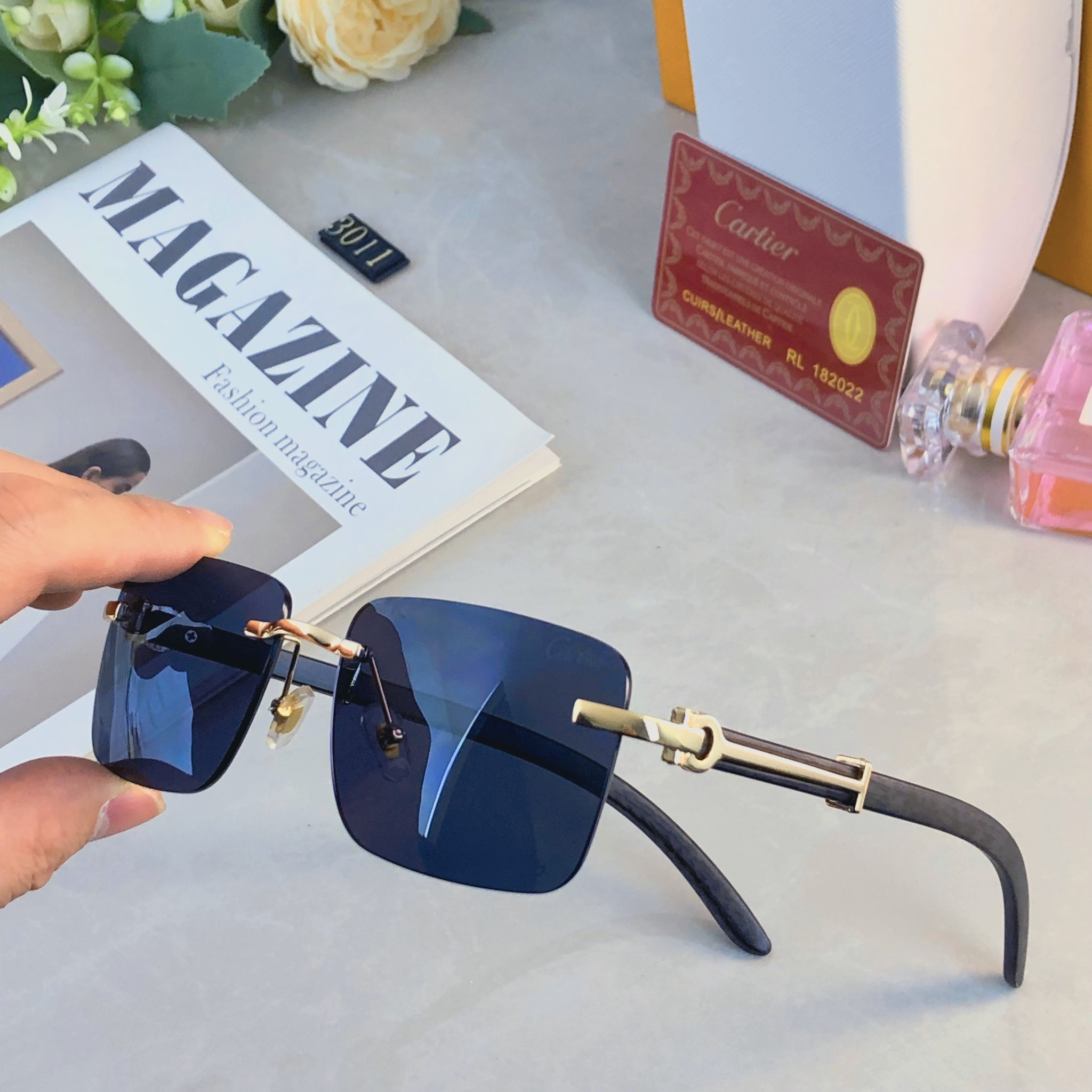 🔥🔥Cartie*无框墨镜男商务痞帅港风时尚遮阳太阳眼镜