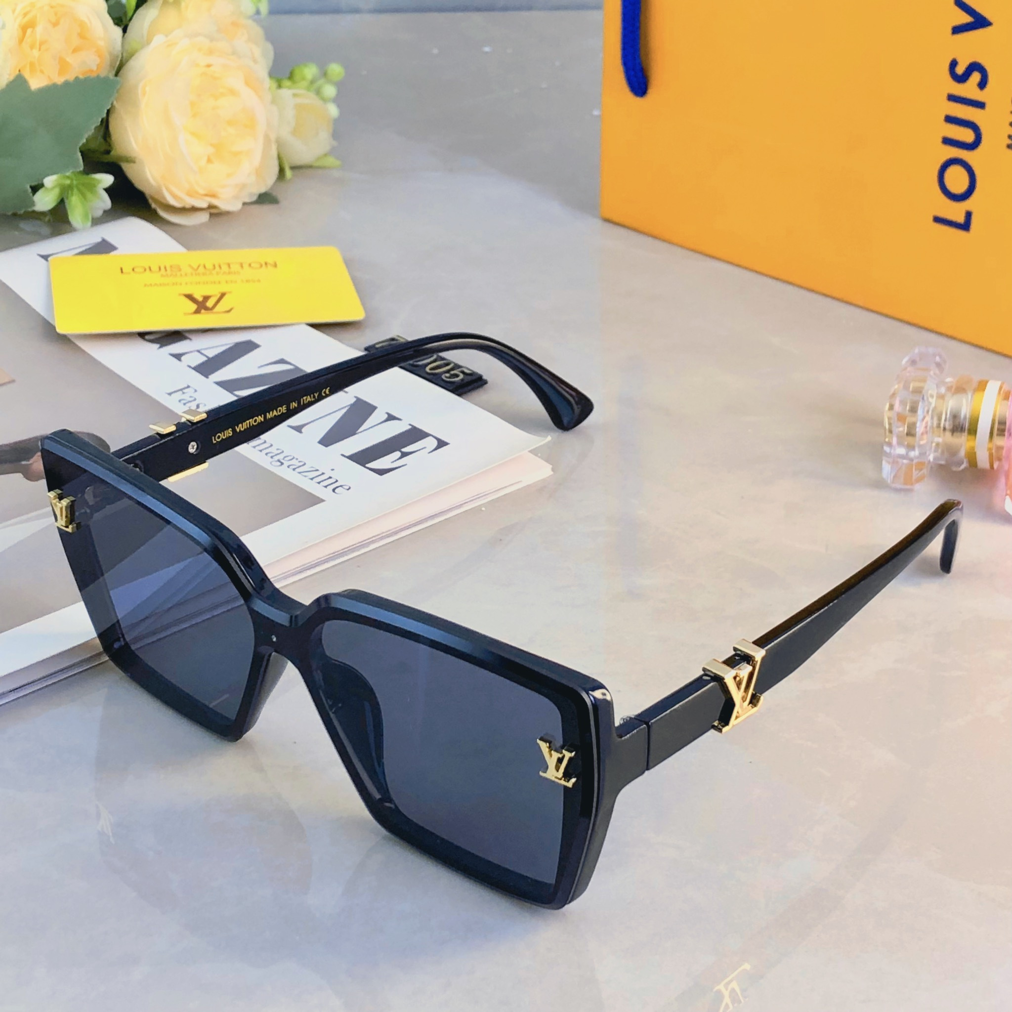 🔥🔥Louis vuitto*韩版夏季防晒大脸显瘦眼镜高级感ins墨镜女潮防紫外线太阳镜