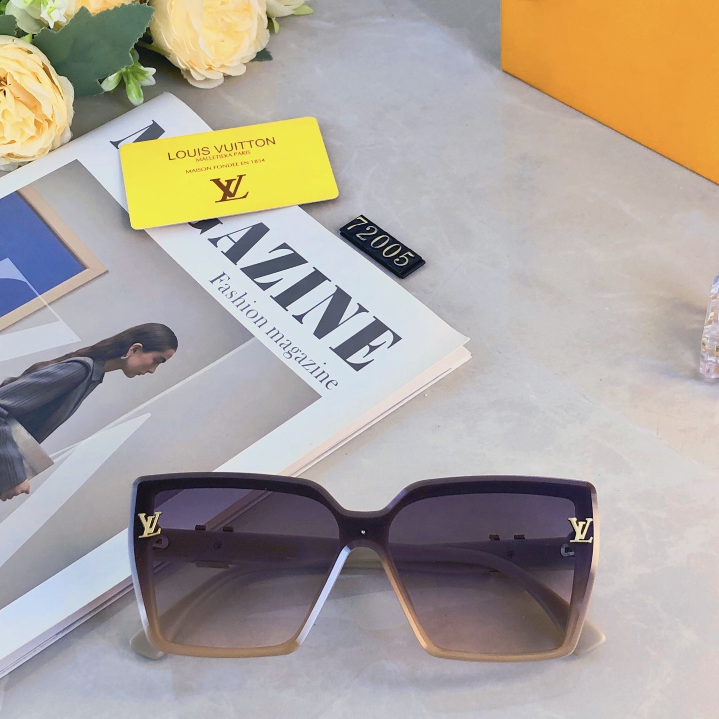🔥🔥Louis vuitto*韩版夏季防晒大脸显瘦眼镜高级感ins墨镜女潮防紫外线太阳镜