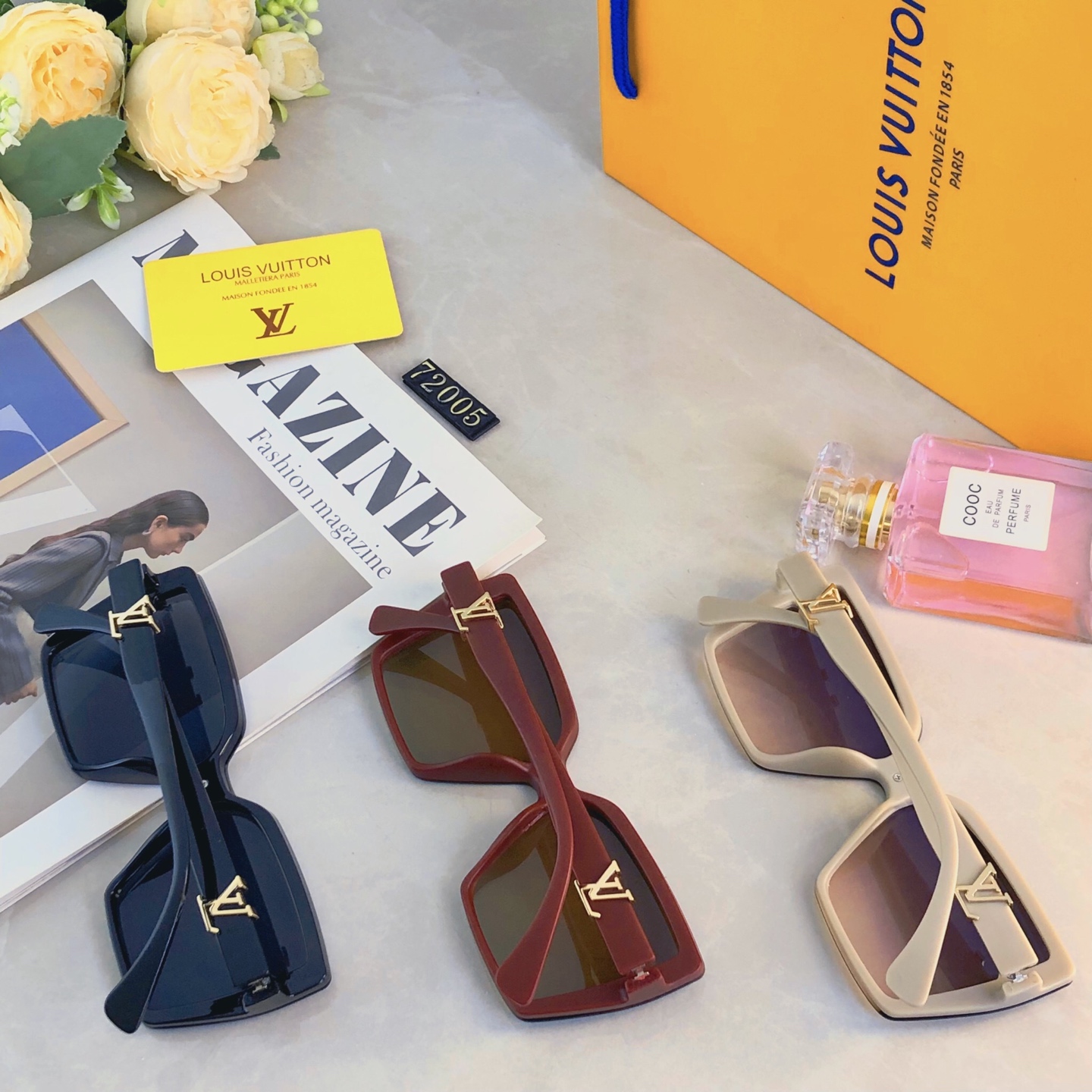 🔥🔥Louis vuitto*韩版夏季防晒大脸显瘦眼镜高级感ins墨镜女潮防紫外线太阳镜