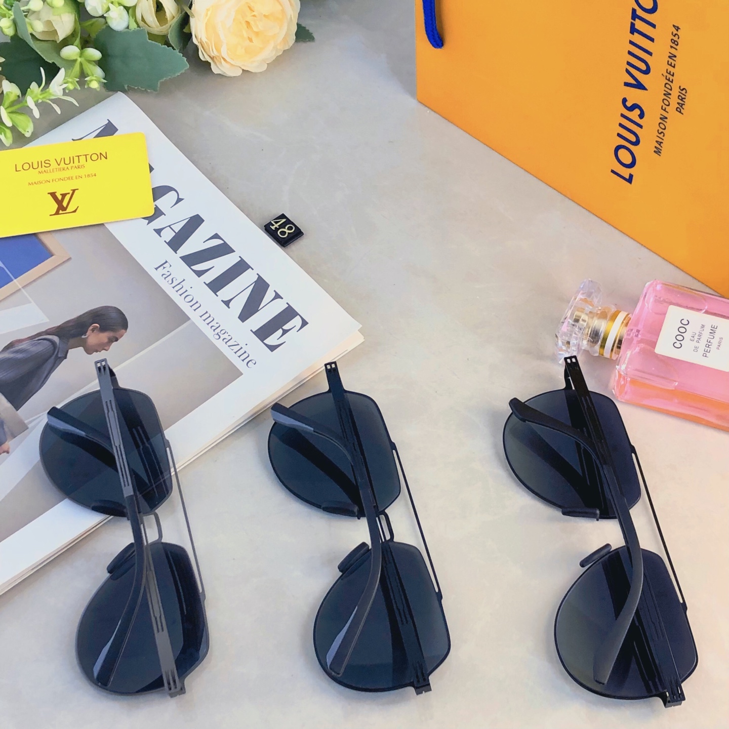 🔥🔥Louis vuitto*经典尼龙偏光不锈钢墨镜 复古飞行员墨镜超弹无螺丝蛤蟆镜男潮