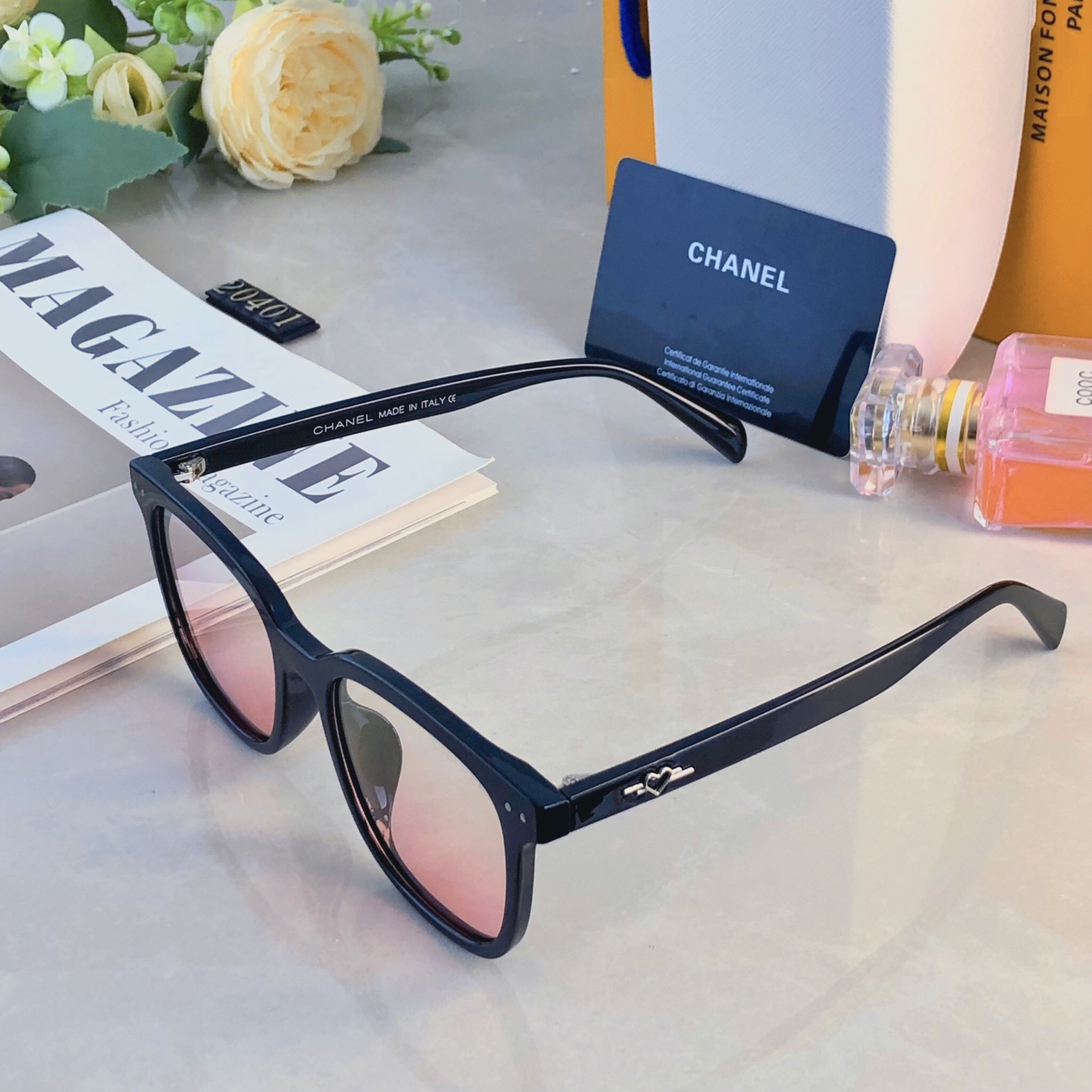 🔥🔥Chane*新款墨镜辣妹大脸显瘦复古方形高级感太阳镜欧美风防紫外线