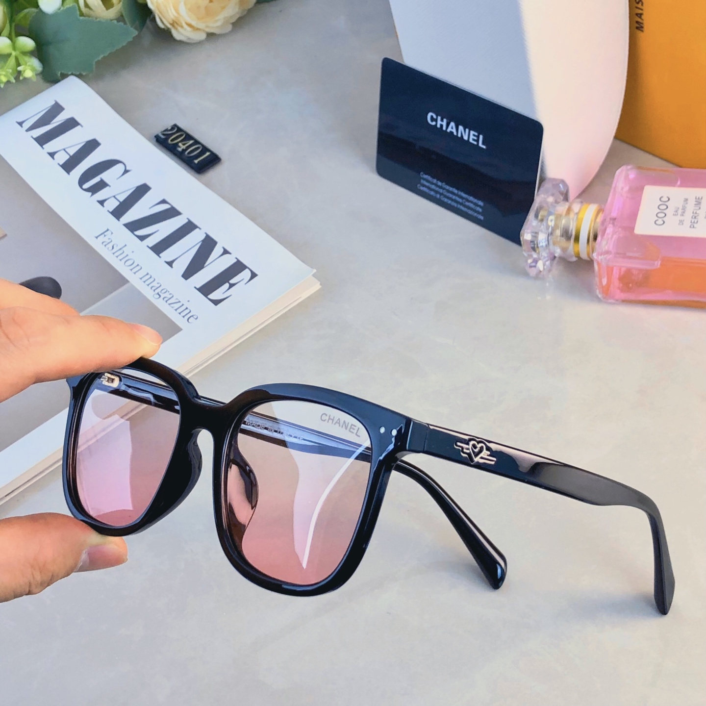 🔥🔥Chane*新款墨镜辣妹大脸显瘦复古方形高级感太阳镜欧美风防紫外线