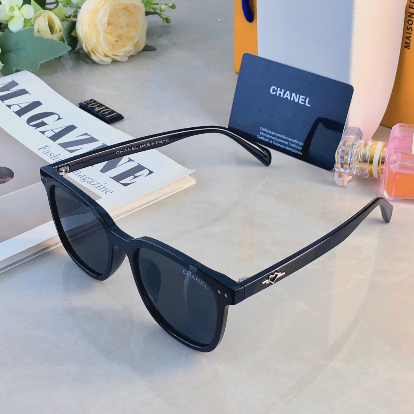 🔥🔥Chane*新款墨镜辣妹大脸显瘦复古方形高级感太阳镜欧美风防紫外线