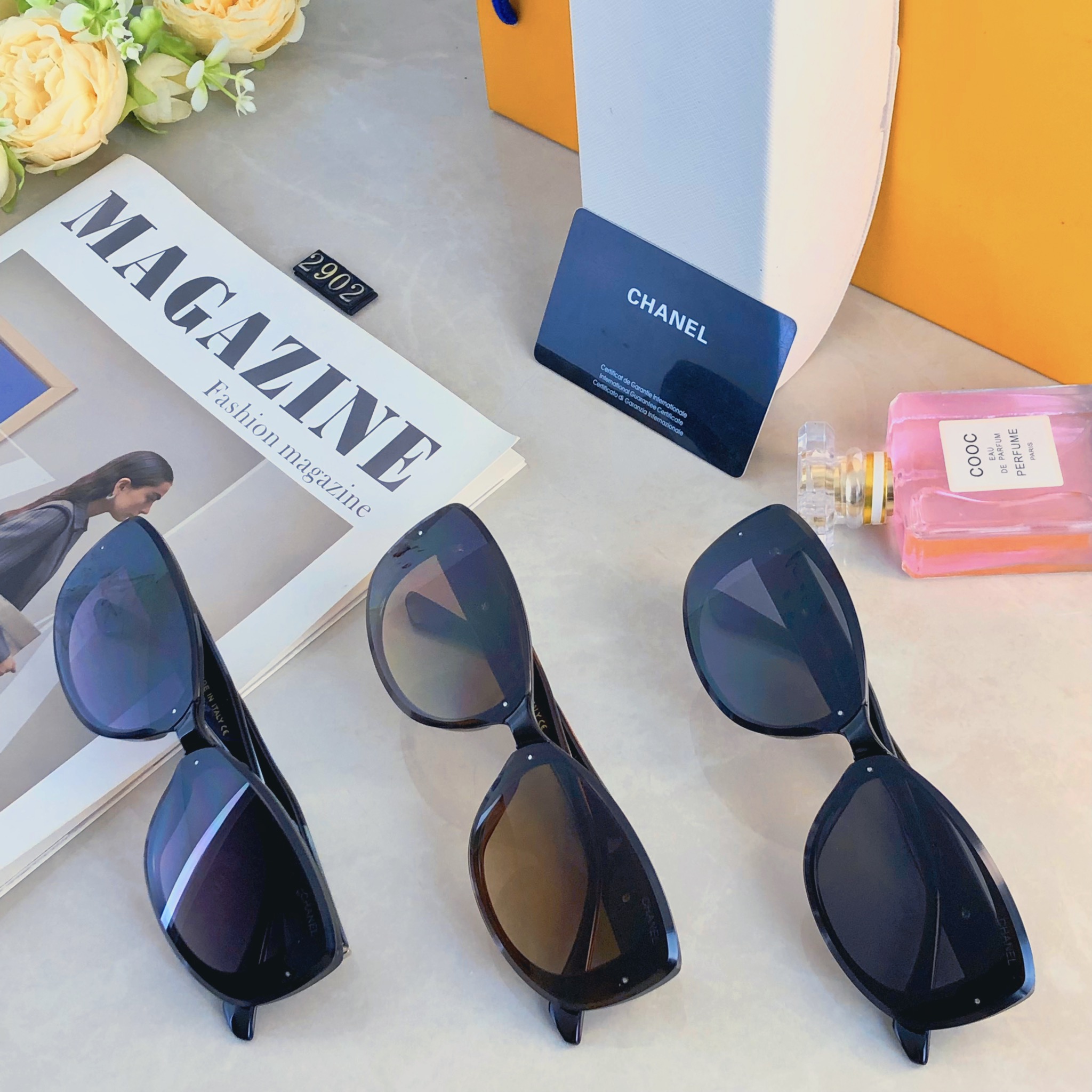 🔥🔥Chane*小香墨镜女时尚潮流防紫外线复古辣妹旅行防晒开车高颜值太阳镜