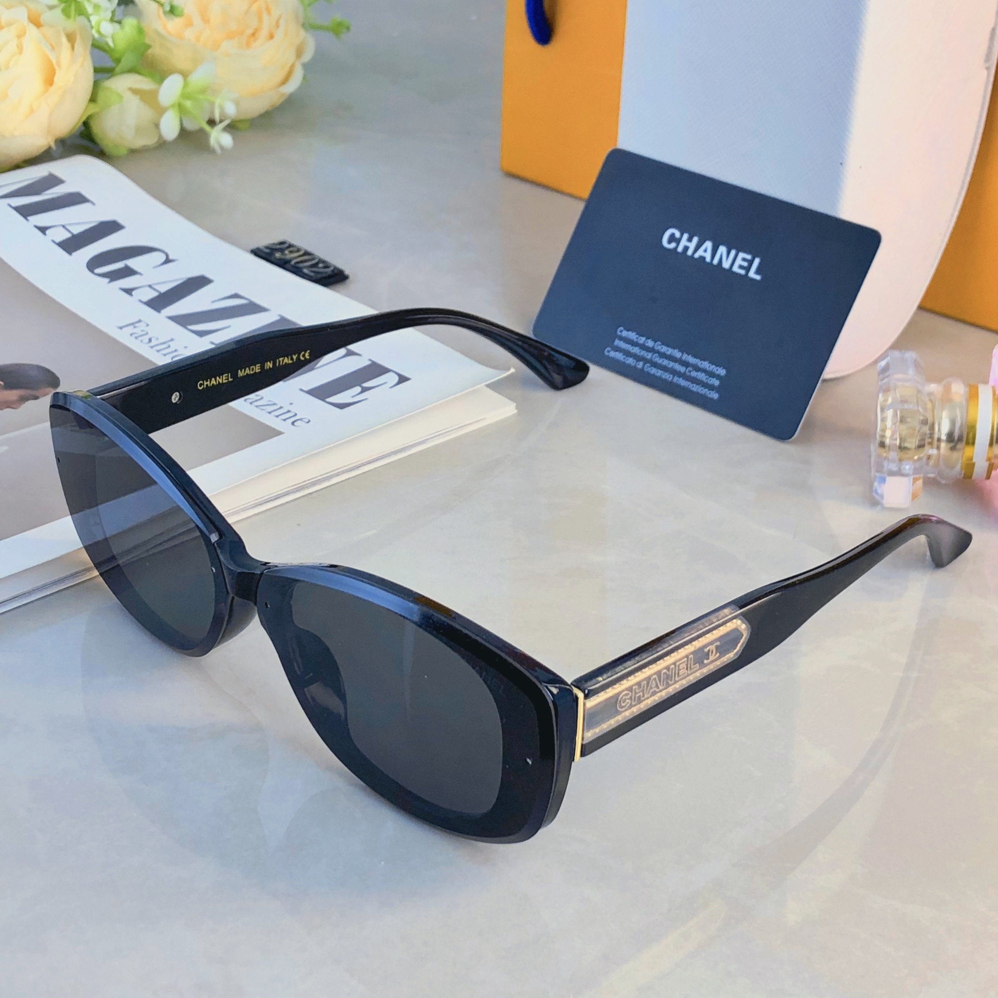 🔥🔥Chane*小香墨镜女时尚潮流防紫外线复古辣妹旅行防晒开车高颜值太阳镜