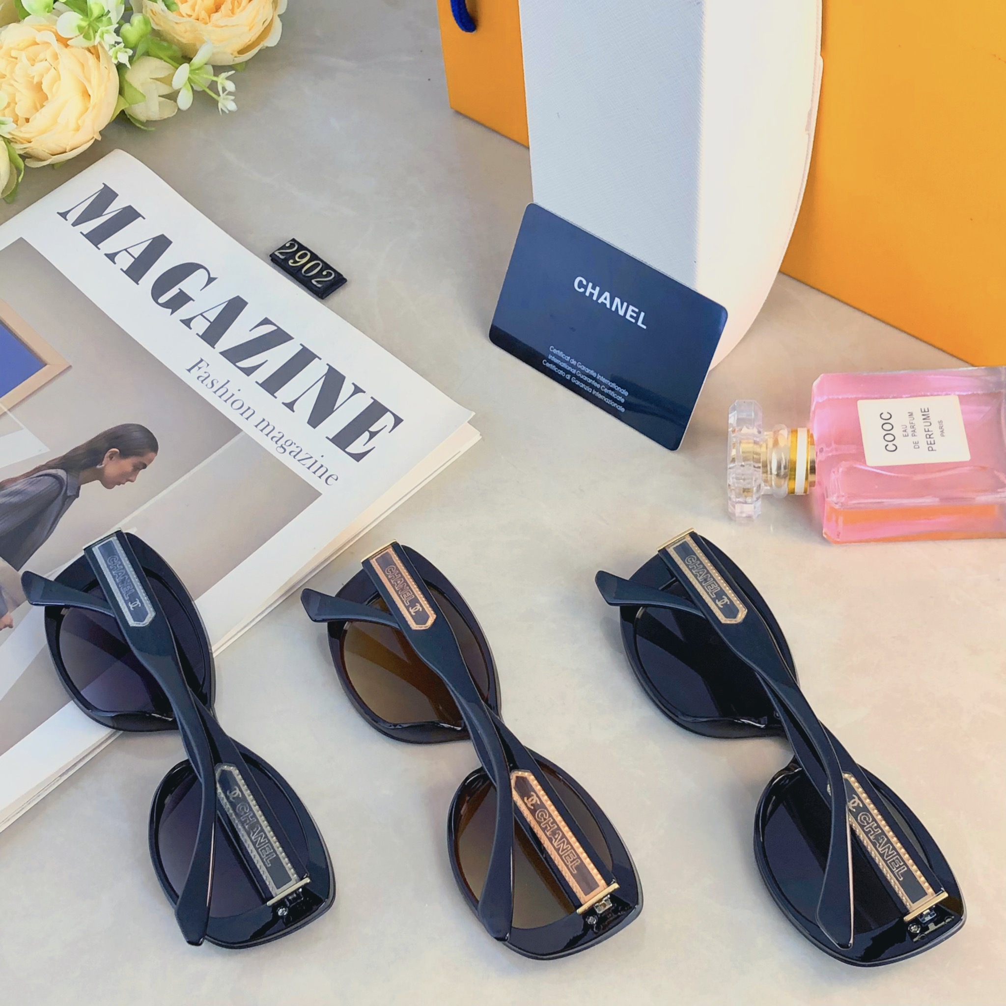 🔥🔥Chane*小香墨镜女时尚潮流防紫外线复古辣妹旅行防晒开车高颜值太阳镜