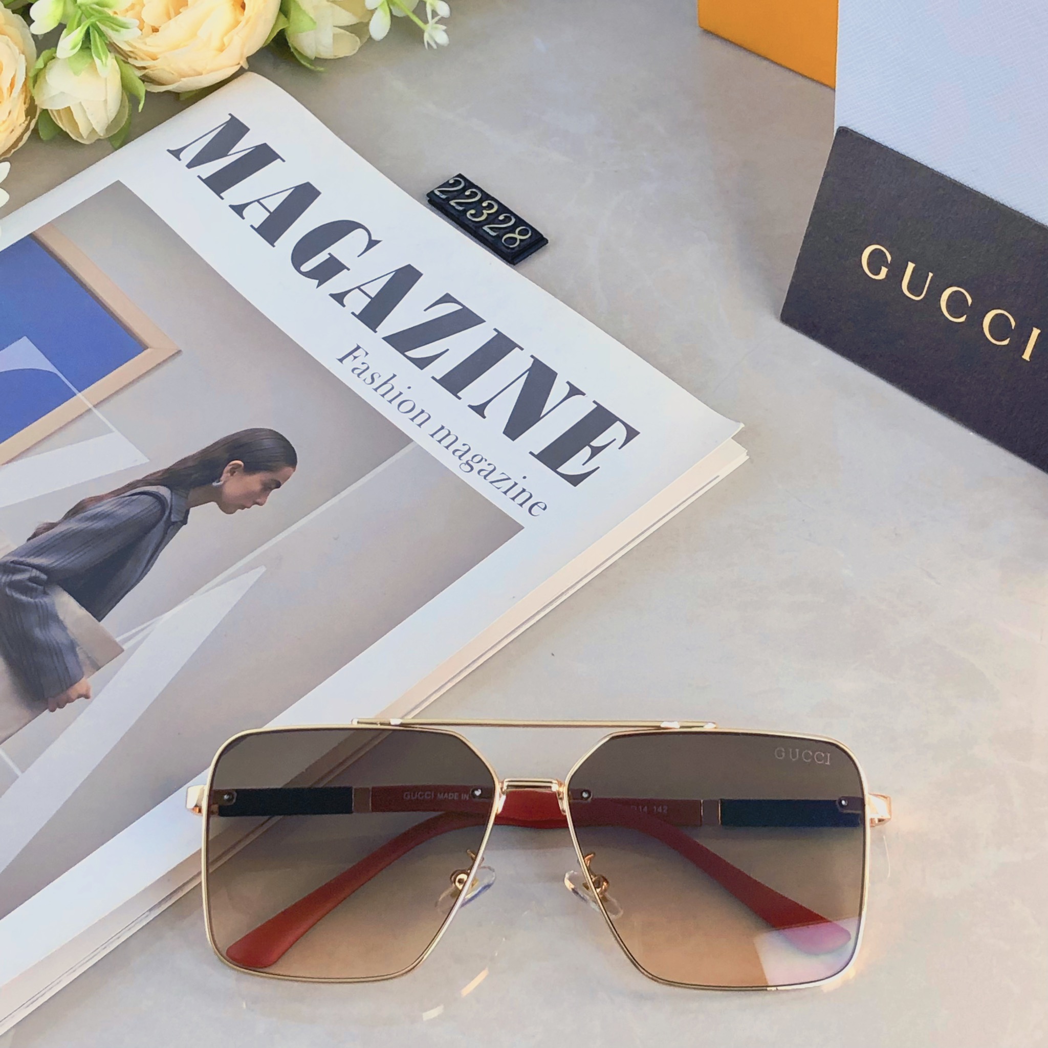 🔥🔥Gucc*新款男女太阳镜无框时尚潮流休闲墨镜 驾驶出游休闲太阳眼镜