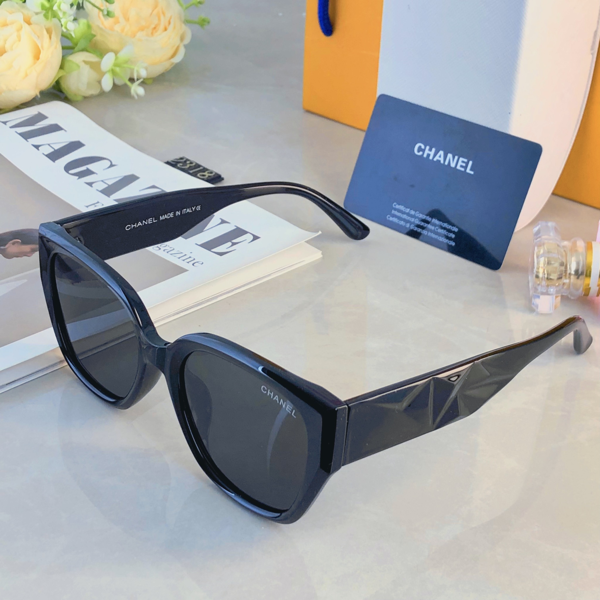 🔥🔥Chane*方框太阳眼镜男女时尚防紫外线偏光墨镜高级感百搭修脸眼镜