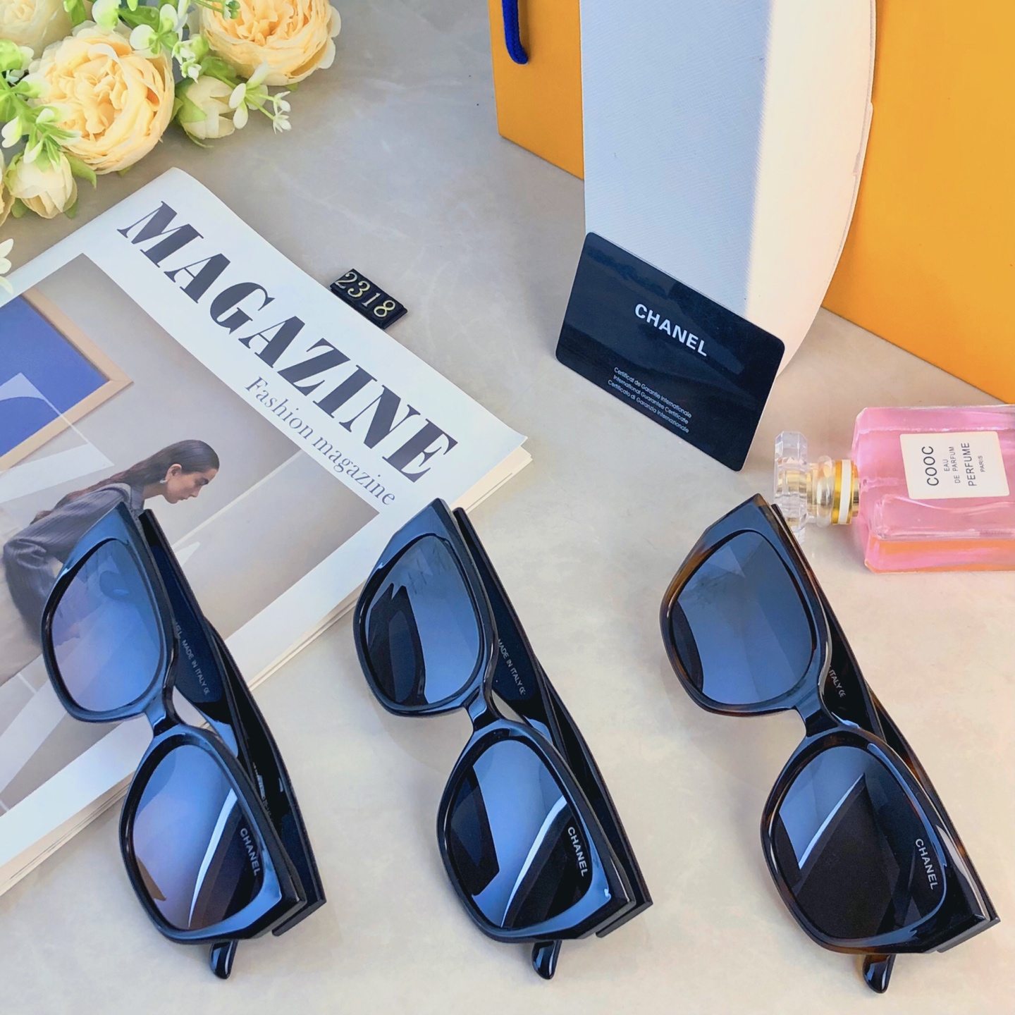 🔥🔥Chane*方框太阳眼镜男女时尚防紫外线偏光墨镜高级感百搭修脸眼镜