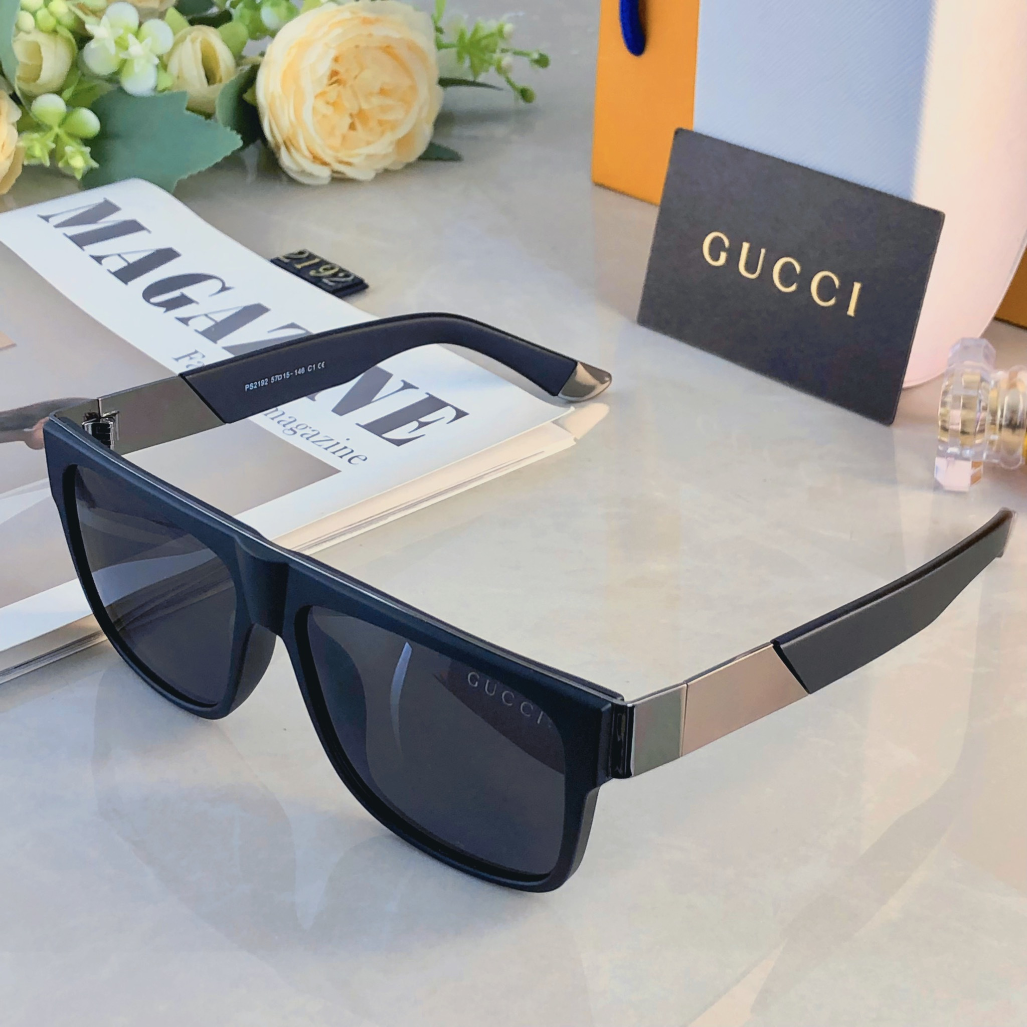 🔥🔥Gucc*新款男生大框太阳镜复古百搭方框墨镜男偏光潮流眼镜